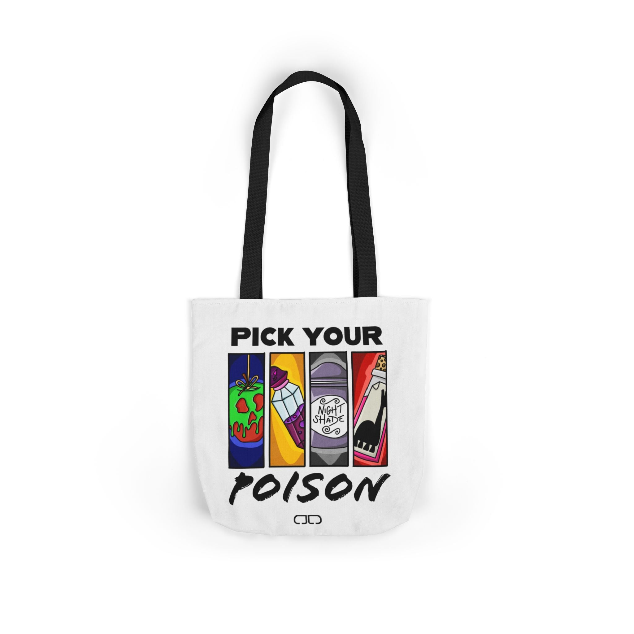 Pick Your Poison Tote Bag, Colorful Canvas Shopper, Fun Bag for Parties, Gifts for Friends, Reusable Grocery Tote