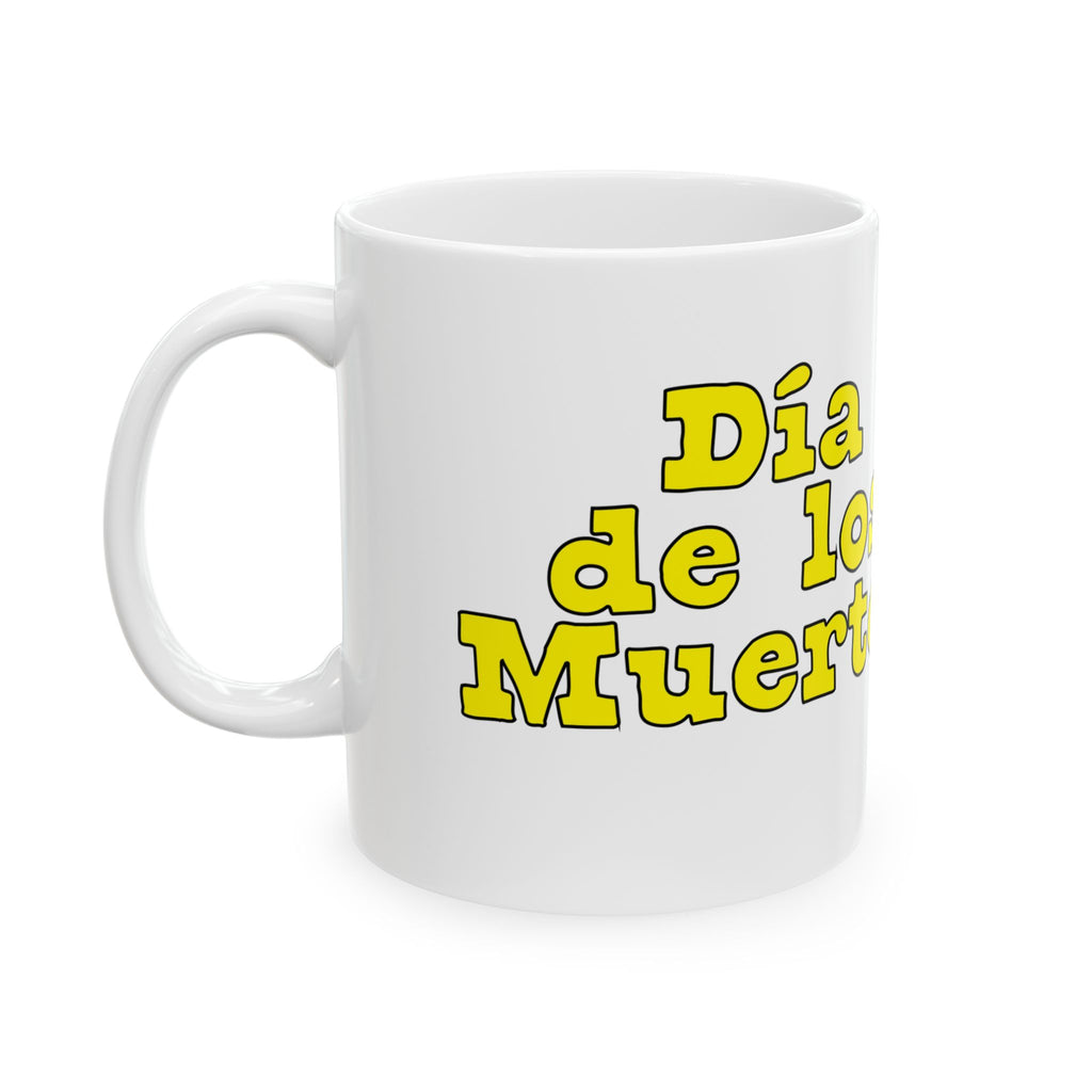 Dia de Los Muertos Ceramic Mug - Colorful Sugar Skull Cat, Halloween Gift, Dia de Muertos Celebration, Unique Coffee Mug, 11oz 15oz