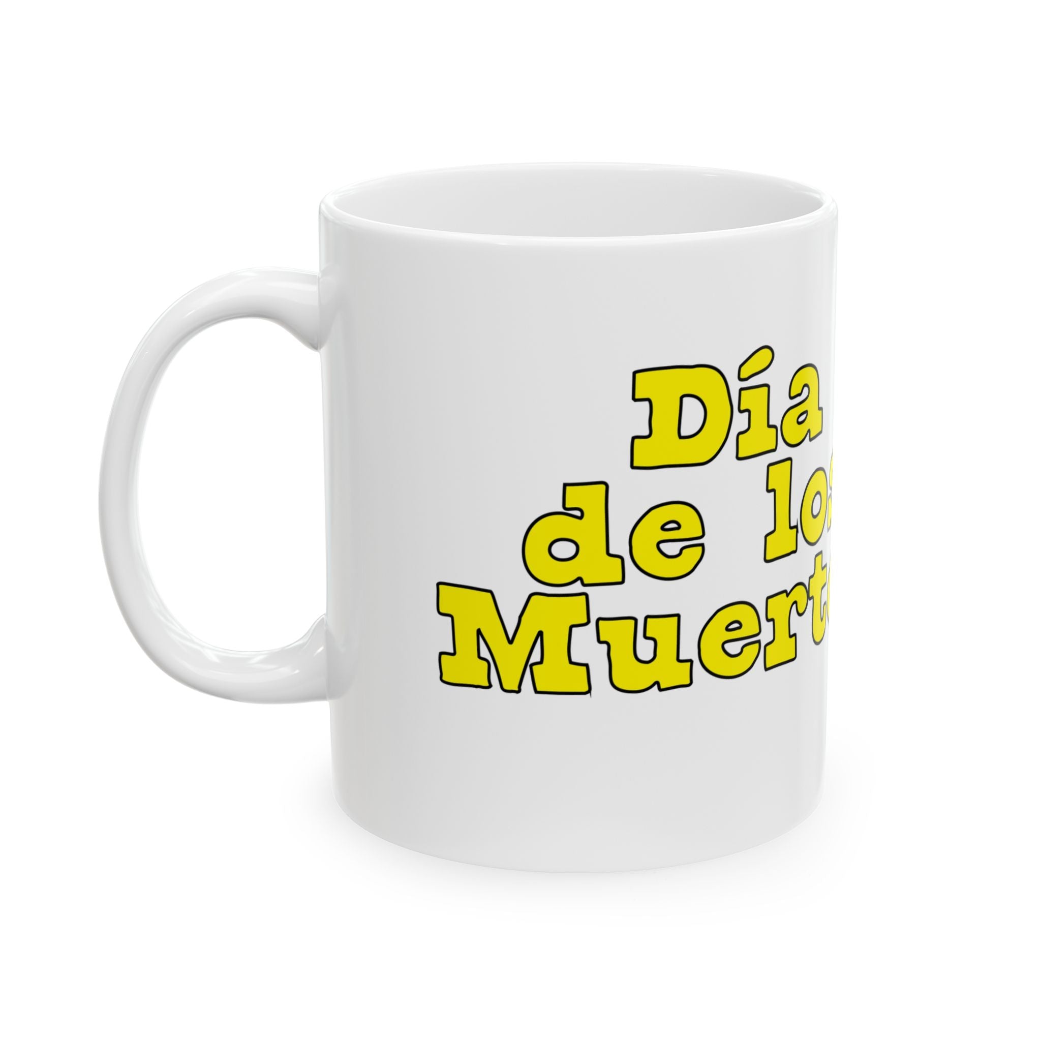 Dia de Los Muertos Ceramic Mug - Colorful Sugar Skull Cat, Halloween Gift, Dia de Muertos Celebration, Unique Coffee Mug, 11oz 15oz