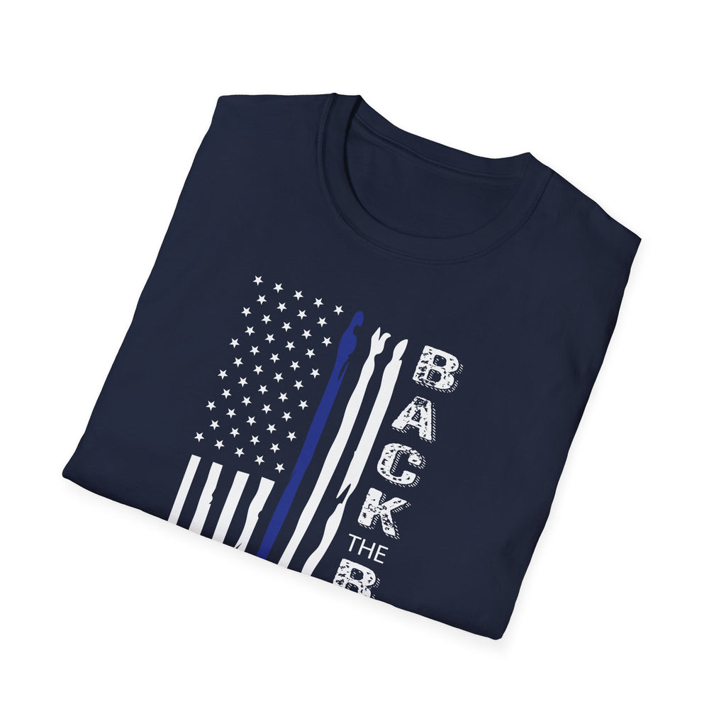 Back the Blue Unisex T-Shirt, Softstyle Tee, Police Support Shirt, Patriotic Gift, Law Enforcement Apparel