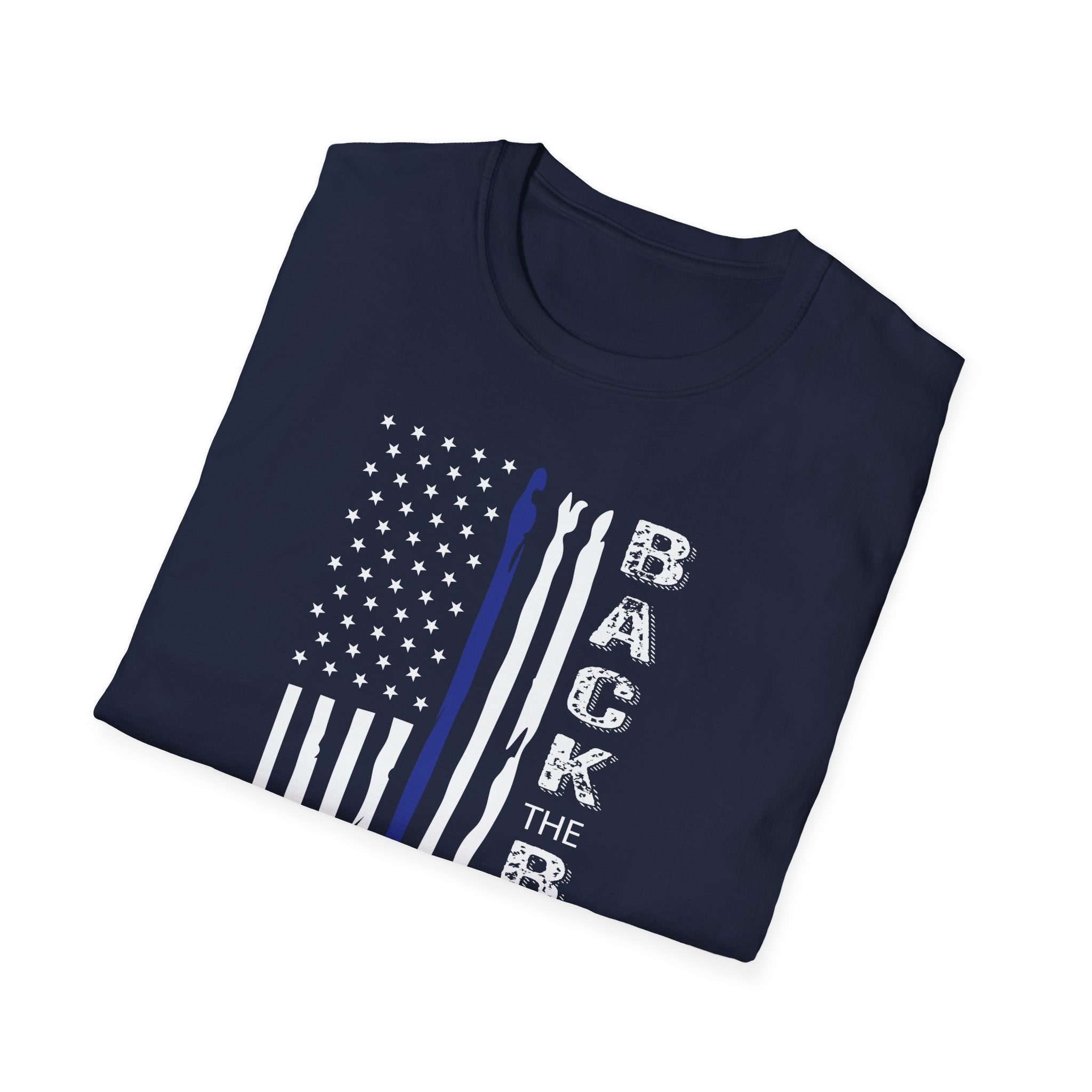 Back the Blue Unisex T-Shirt, Softstyle Tee, Police Support Shirt, Patriotic Gift, Law Enforcement Apparel