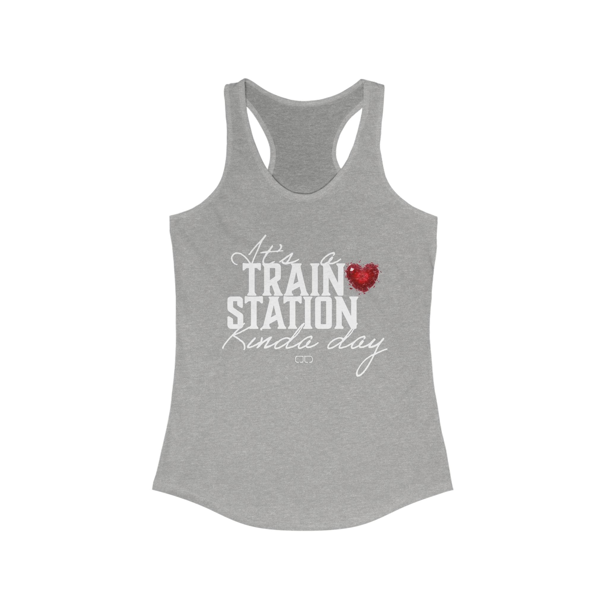 Train Station Heart Racerback Tank - Perfect for Summer, Workout, Gifts, Travel, Casual Wear