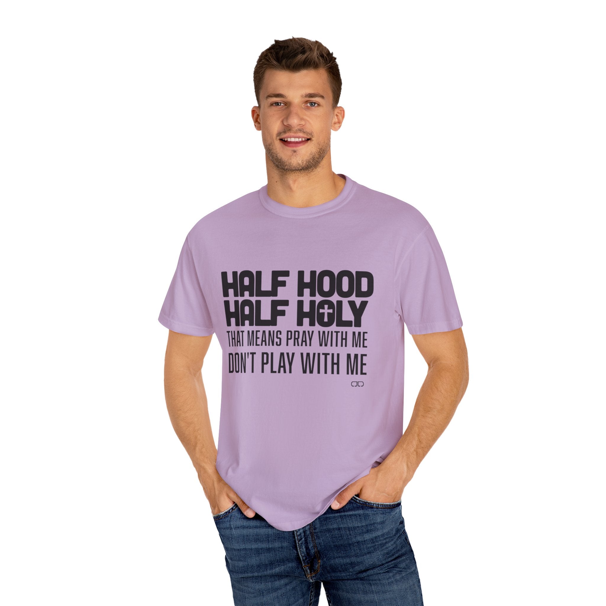 Half Hood Half Holy T-shirt, Unisex Graphic Tee, Faith-Inspired Fashion, Spiritual Gift, Casual Everyday Wear, Christian Apparel