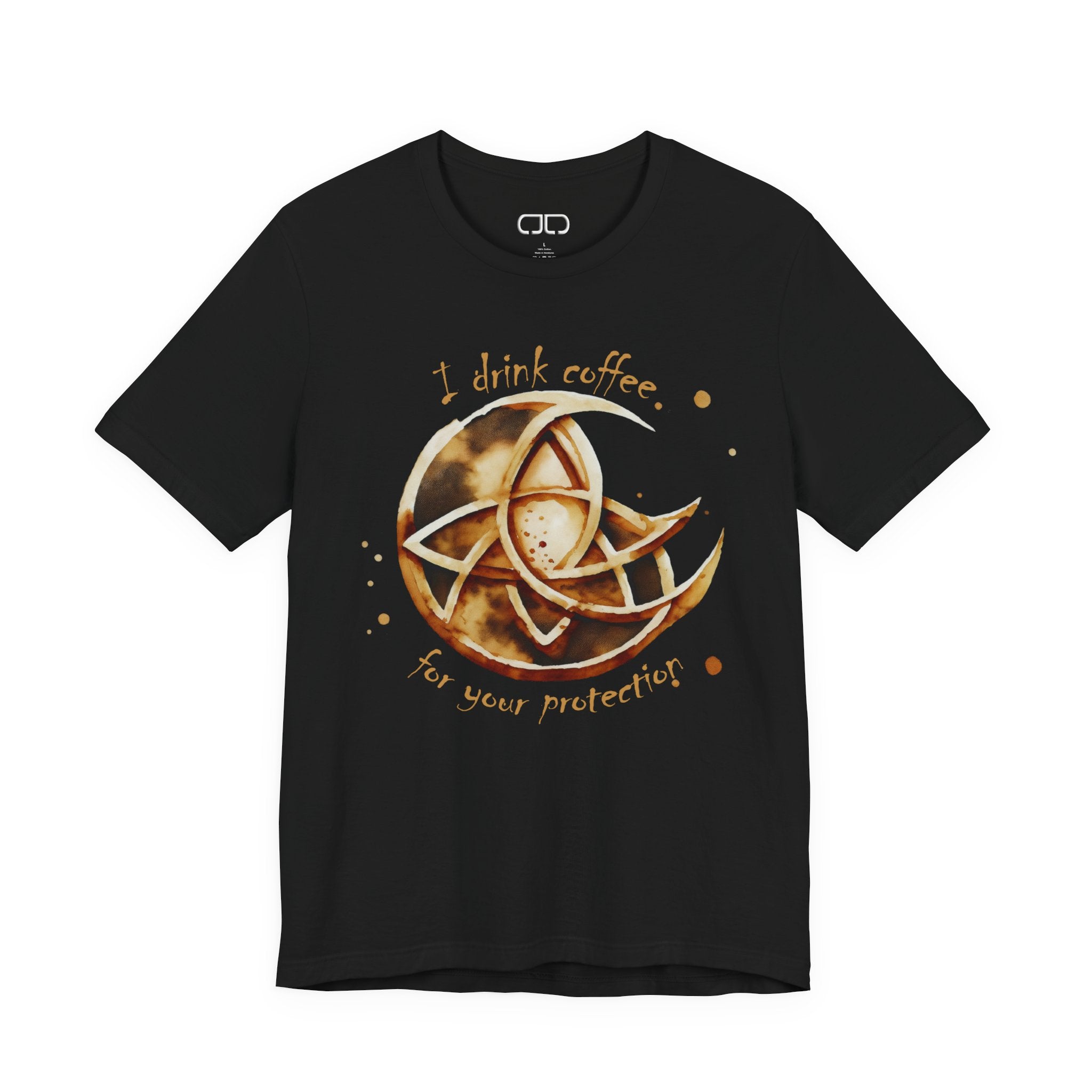 Coffee Protection Tee, Unisex Graphic Tee, Witchy Shirt, Celestial Clothing, Unique Gift for Coffee Lovers