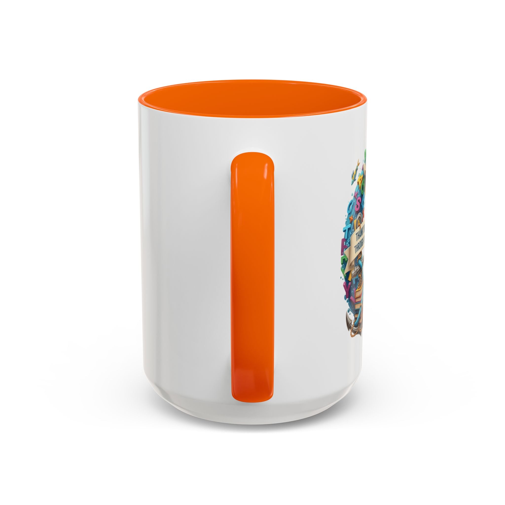 Sea of Literacy Colorful Book Lover's Accent Coffee Mug | Perfect for Home, Office, or Gift | Reading, Study, Library Decor, Teacher Appreciation