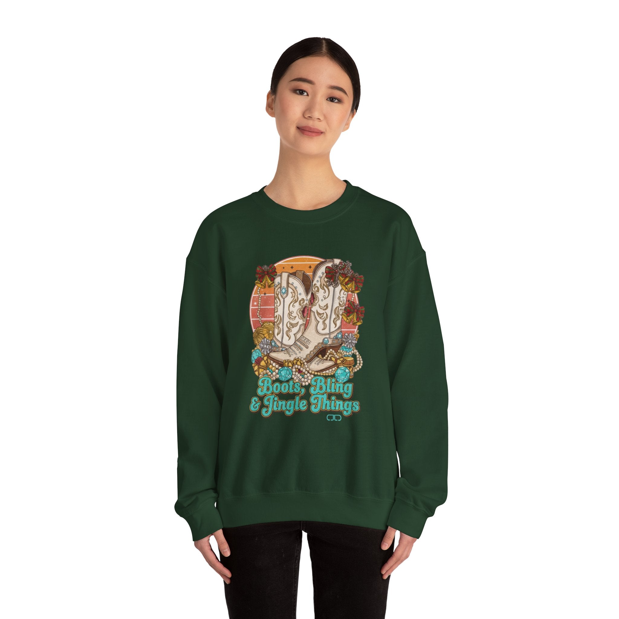 "Boots, Bling & Jingle Things" Western Holiday Pullover
