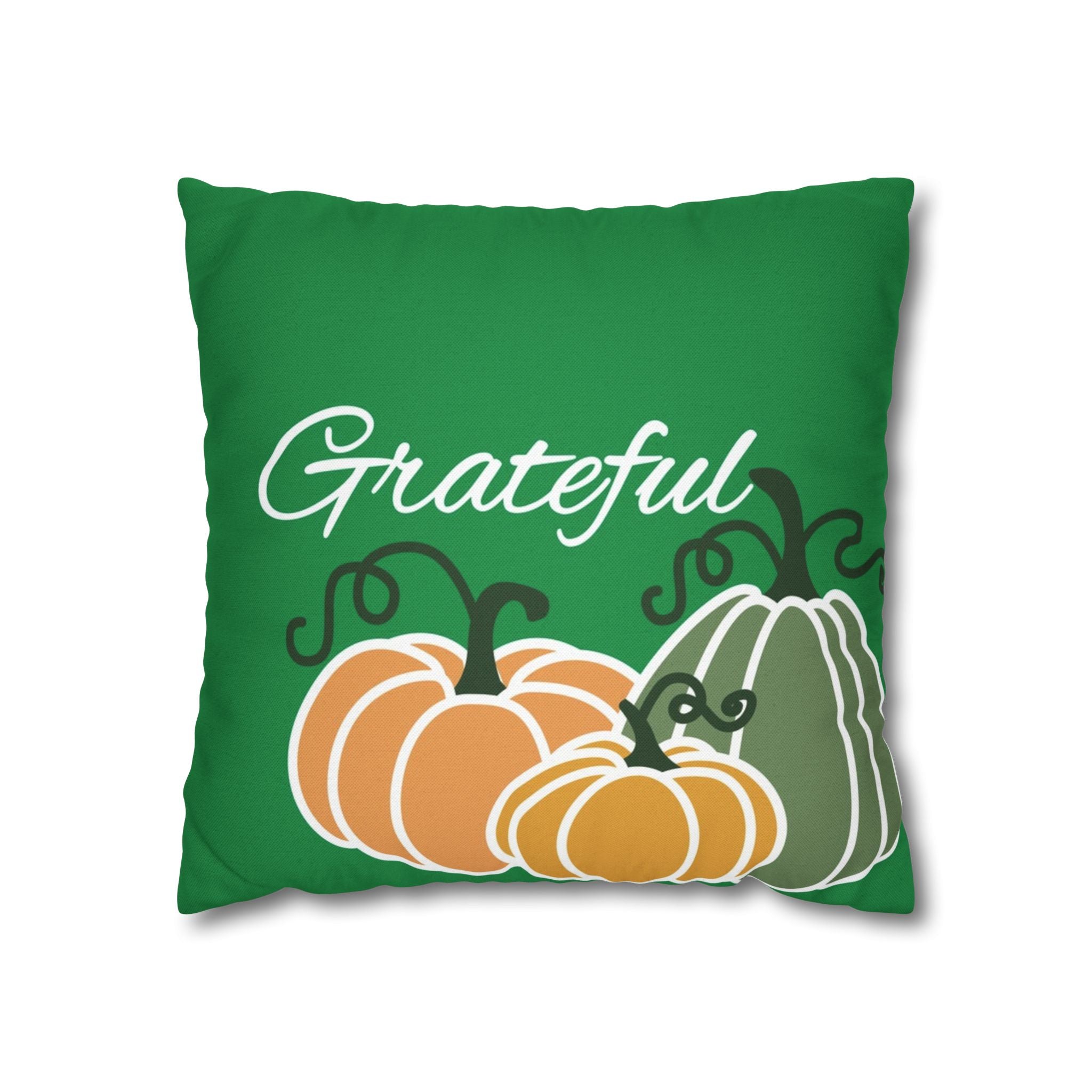 Thanksgiving Pumpkin Pillowcase, Grateful Decor, Fall Cushion Cover, Harvest Home Accent, Cozy Autumn Gift