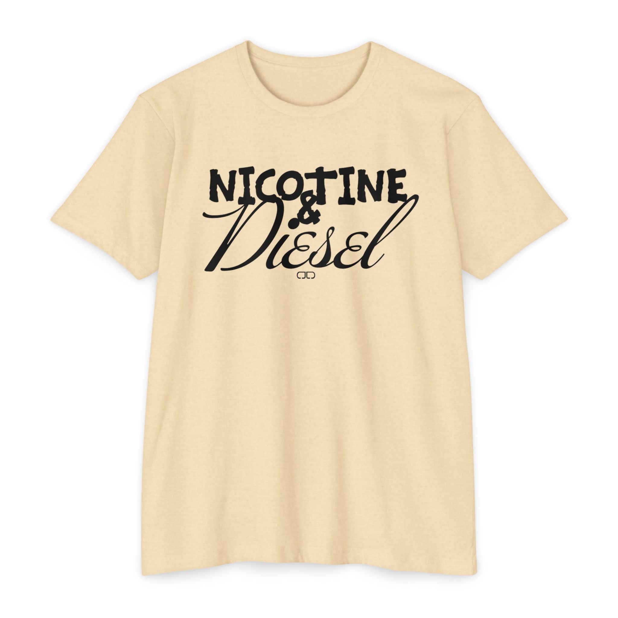 Unisex Nicotine & Diesel T-Shirt | Casual Streetwear, Gift for Smokers, Vintage-Inspired Tee, Relaxed Fit Apparel, Everyday Wear