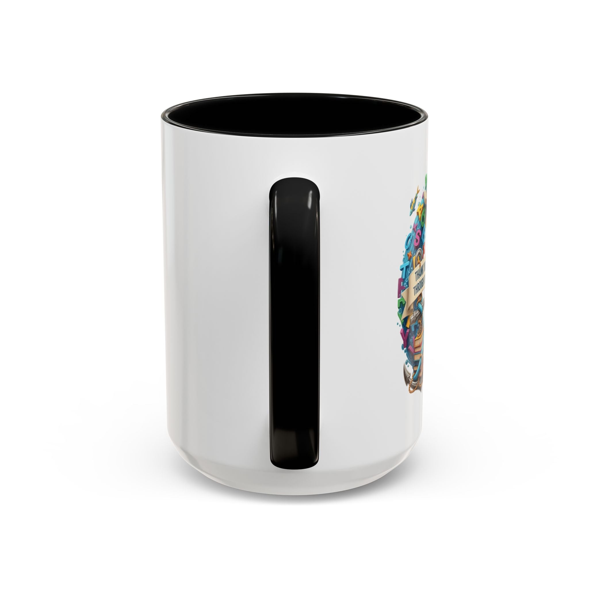 Sea of Literacy Colorful Book Lover's Accent Coffee Mug | Perfect for Home, Office, or Gift | Reading, Study, Library Decor, Teacher Appreciation