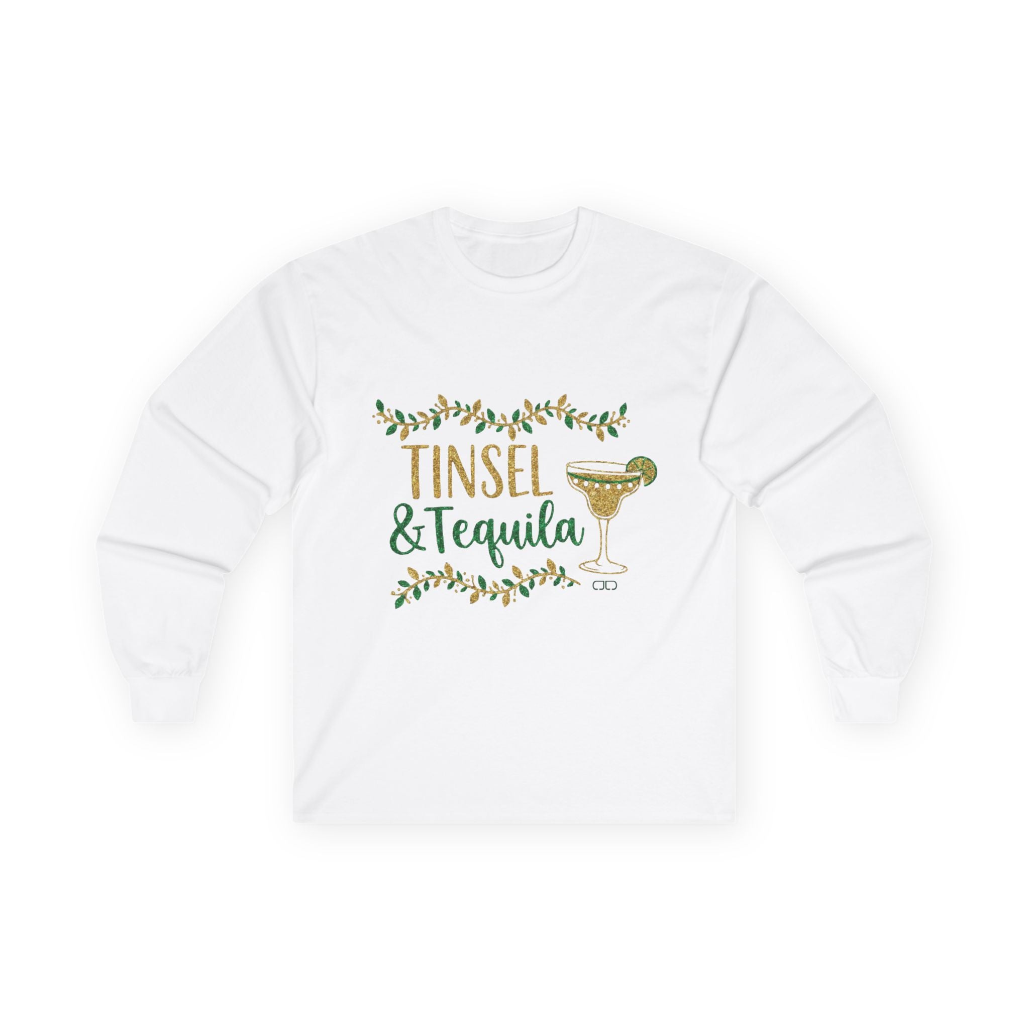 Tinsel & Tequila Long Sleeve Tee — Holiday Margarita Shirt