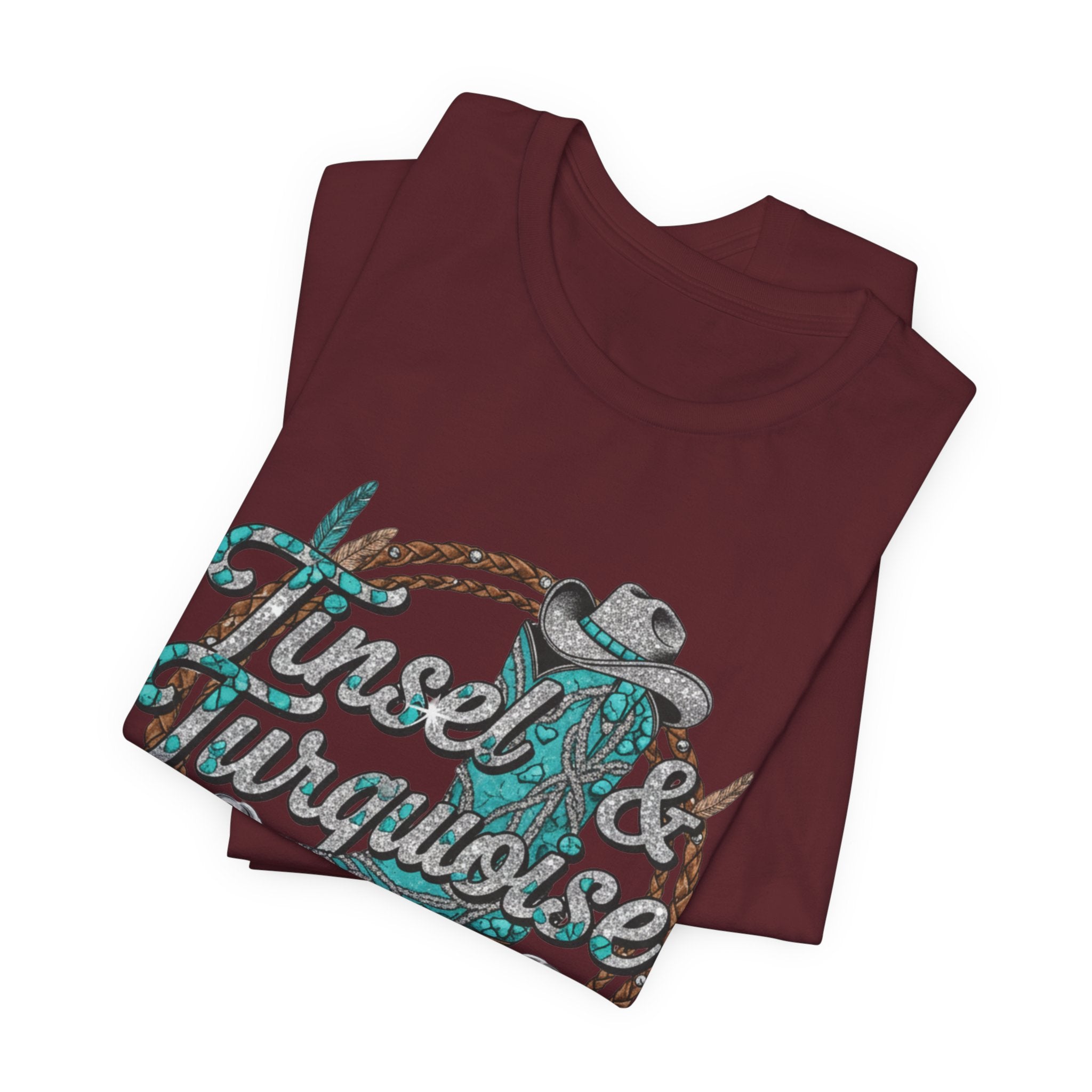 "Tinsel & Turquoise" Western Graphic Tee