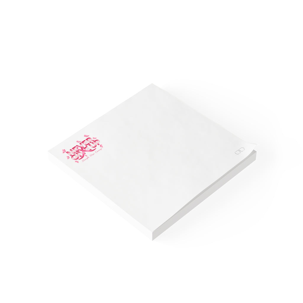 Never Give Up! Chic Pink Floral Post-it® Note Pads for Home or Office, Sticky Notes for Planners, Gifts for Her, Organization Essentials, CuteStationery
