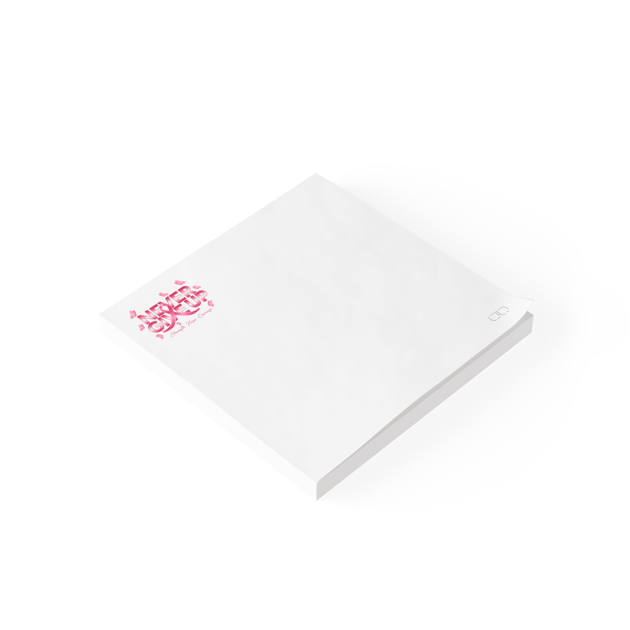 Never Give Up! Chic Pink Floral Post-it® Note Pads for Home or Office, Sticky Notes for Planners, Gifts for Her, Organization Essentials, CuteStationery