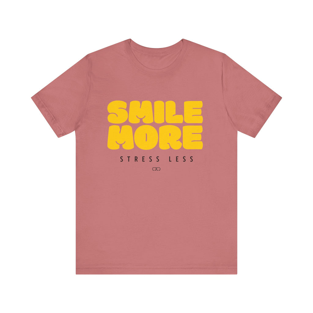 Smile More Tee - Unisex Jersey Short Sleeve T-Shirt, Relaxed Fit, Positive Vibe Tee, Casual Wear, Gift for Friends