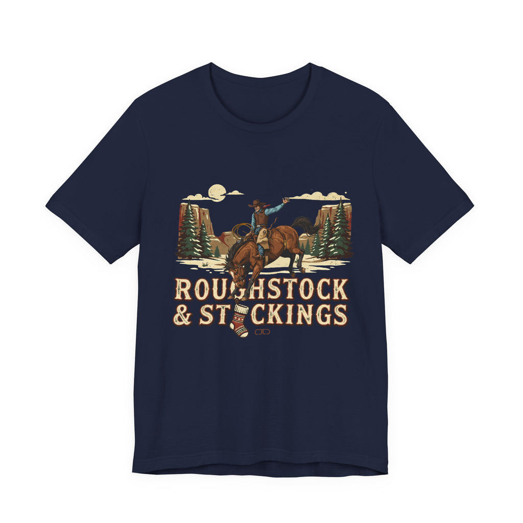 "Roughstock & Stockings" Christmas Cowboy Shirt