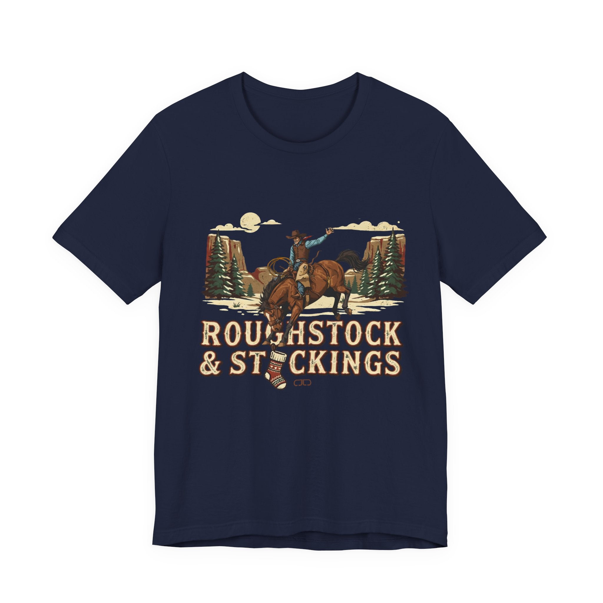 "Roughstock & Stockings" Christmas Cowboy Shirt