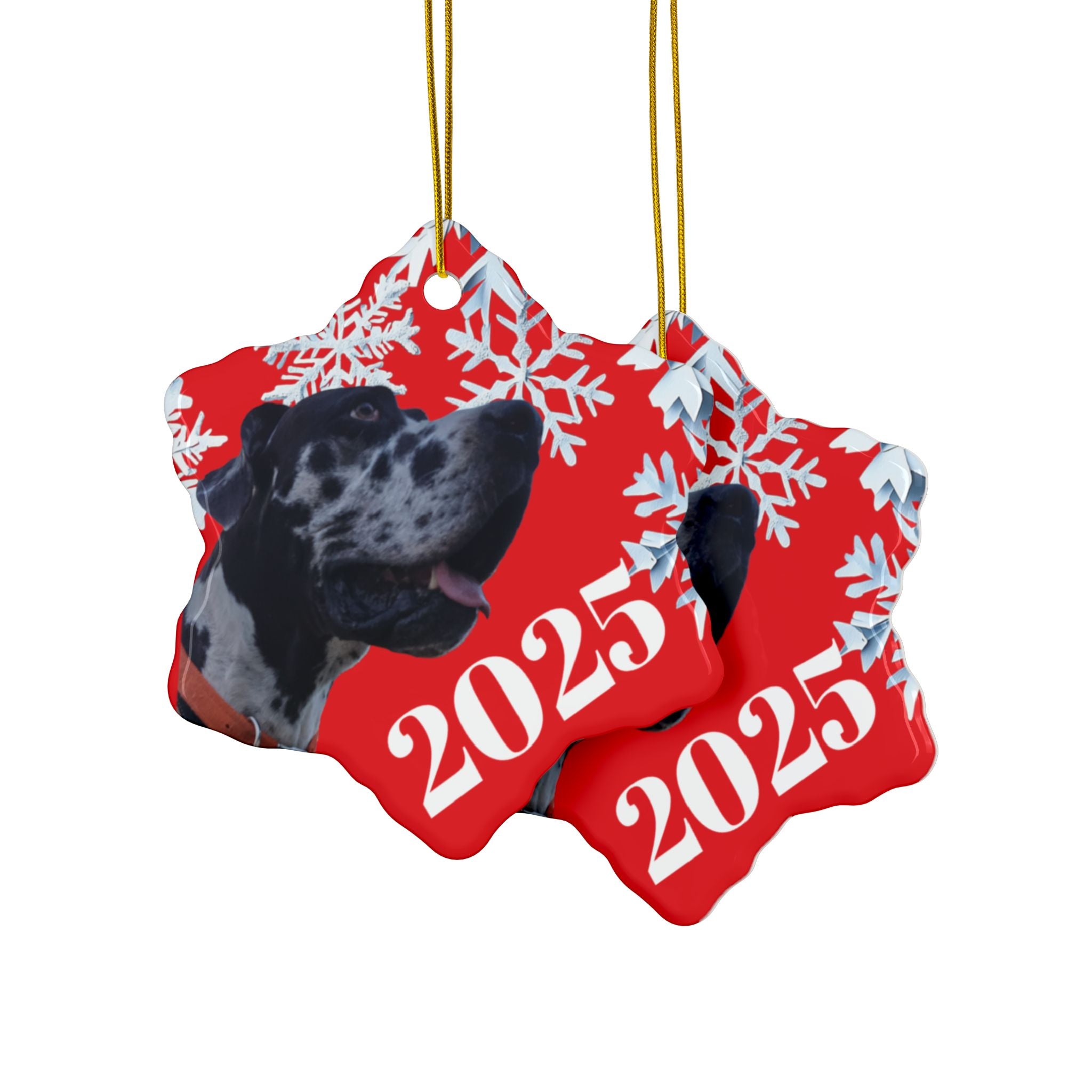 Personalized 2025 Dog Christmas Ceramic Ornaments | , Unique Holiday Gift, Pet Lover Keepsake, Customizable Holiday Ornament