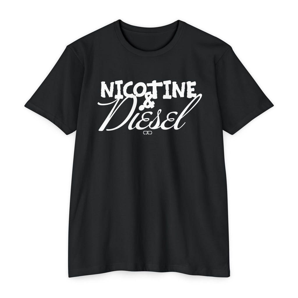 Unisex Nicotine & Diesel T-Shirt | Casual Streetwear, Gift for Smokers, Vintage-Inspired Tee, Relaxed Fit Apparel, Everyday Wear