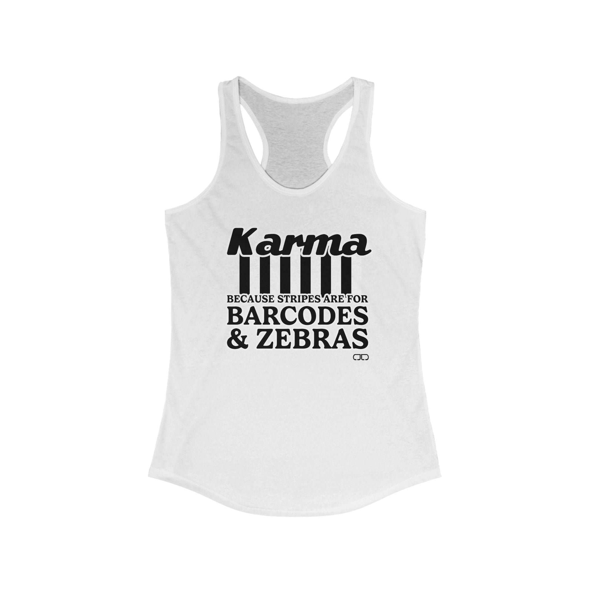 Karma Stripes Racerback Tank for Women | Motivational Workout Top, Casual Summer Wear, Trendy Gym Attire, Gift for Friends