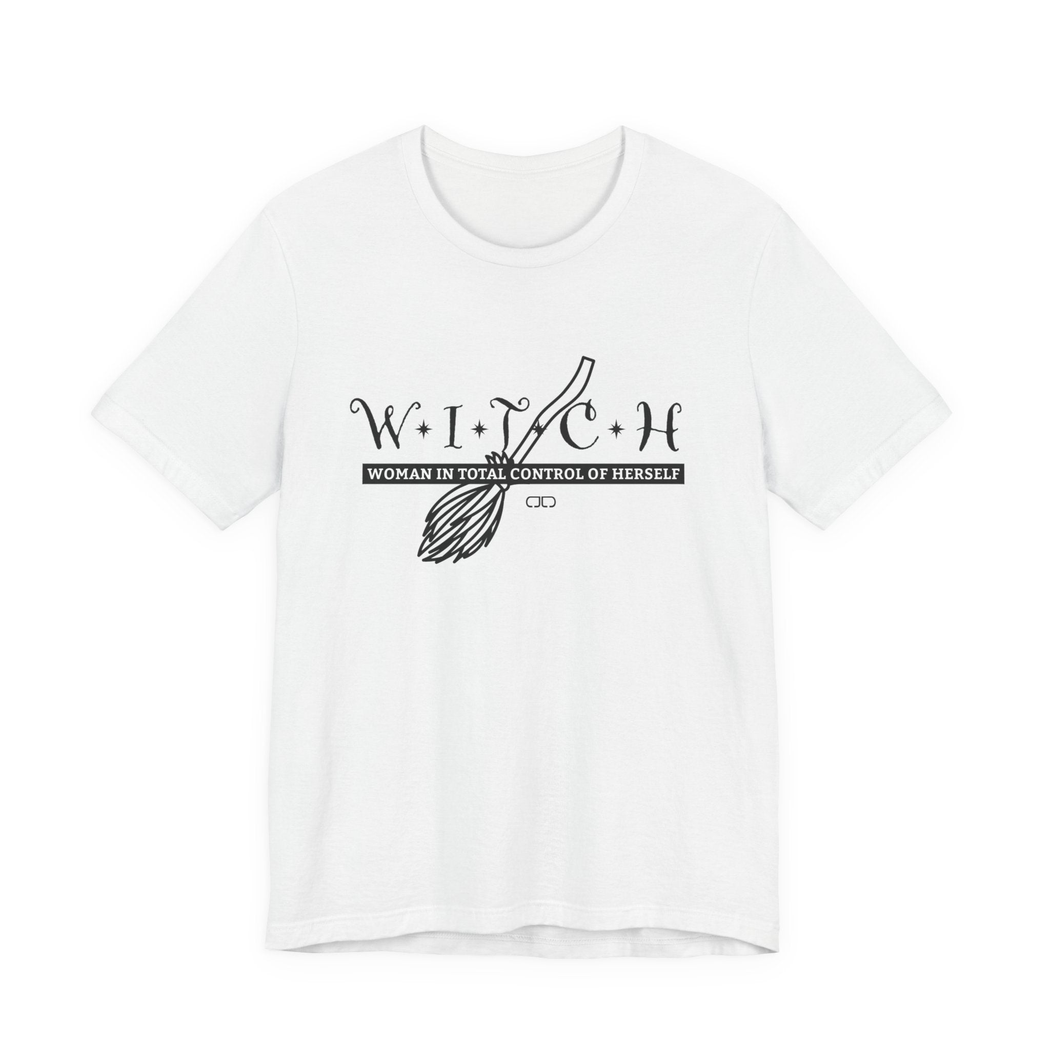 Witch Woman In Control of Herself Tee - Unisex Jersey Short Sleeve Shirt, Perfect for Witches, Gift for Halloween, Spiritual Wear, Self-Empowerment Apparel