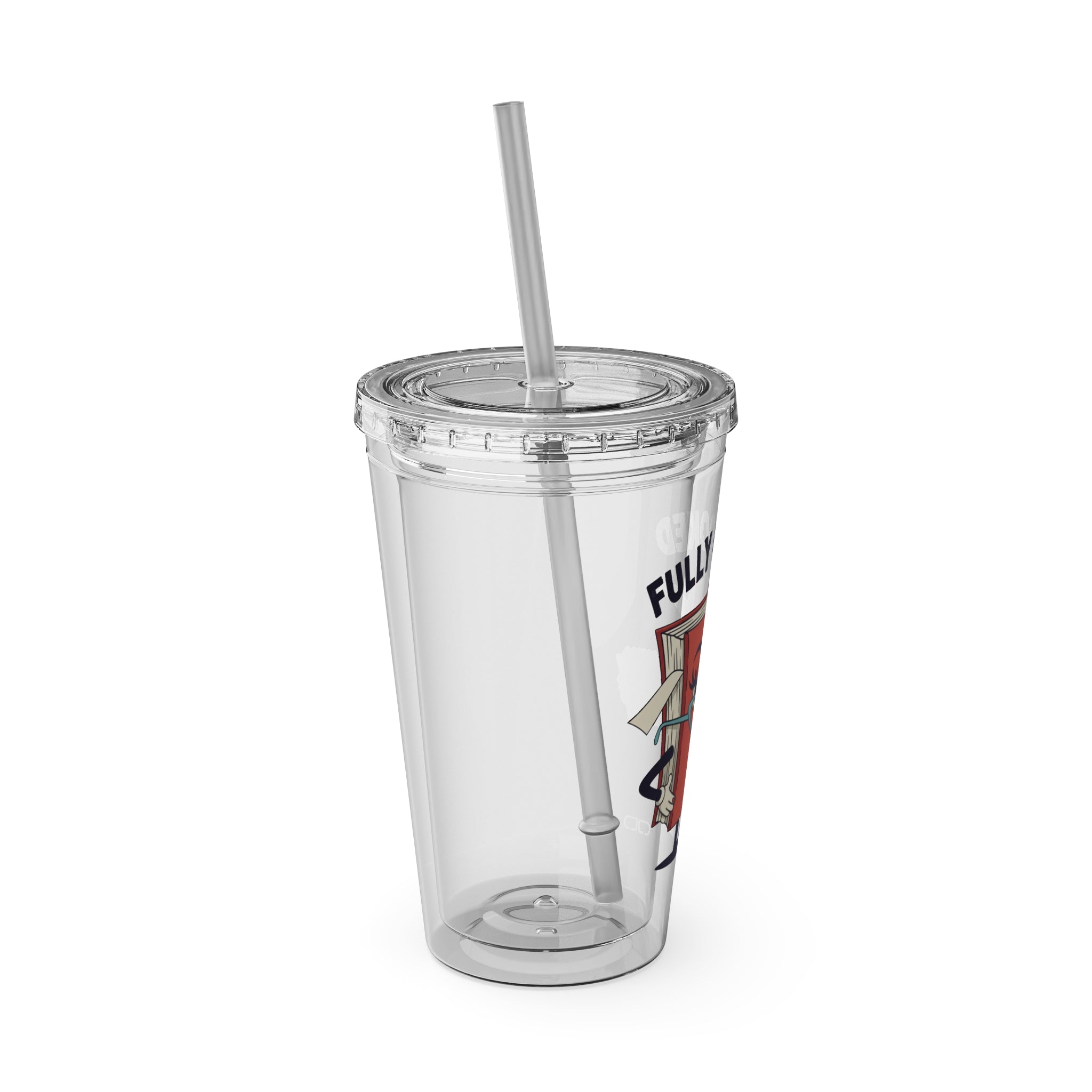 Fully Booked Tumbler, 16oz Drink Cup, Motivational Drinkware, Book Lover Gift, Cafe Accessory, Fun Reading Gift