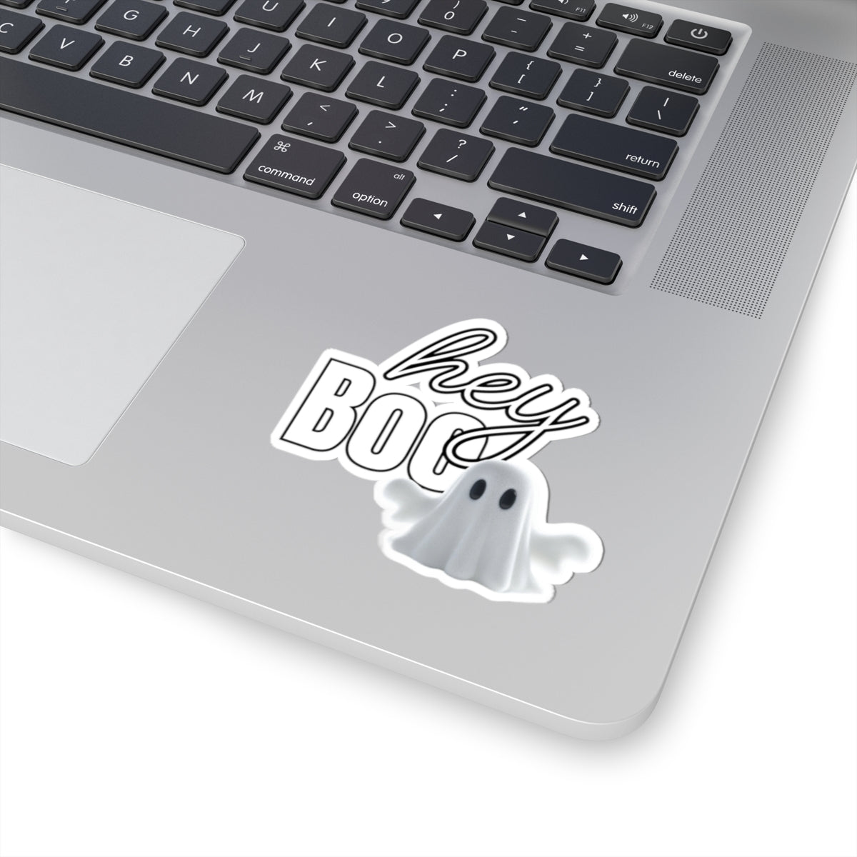 Hey Boo Ghost Kiss-Cut Stickers | Halloween Decor, Party Favors, Laptop Stickers, Fun Gifts, Spooky Accessories