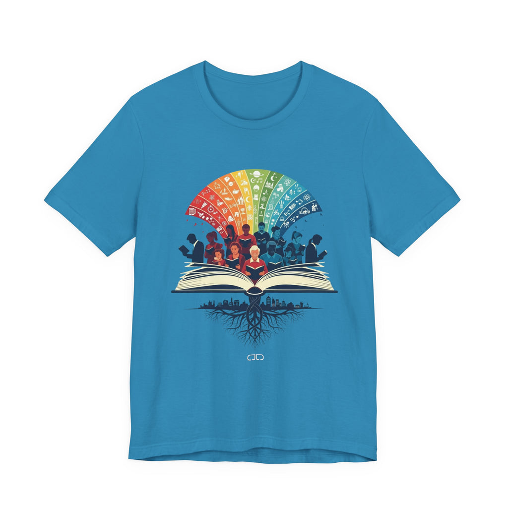 Rainbow Literary Unisex Tee, Book Lovers Gift, Teacher Appreciation Shirt, Reading Enthusiast Tee, Colorful Quote T-Shirt