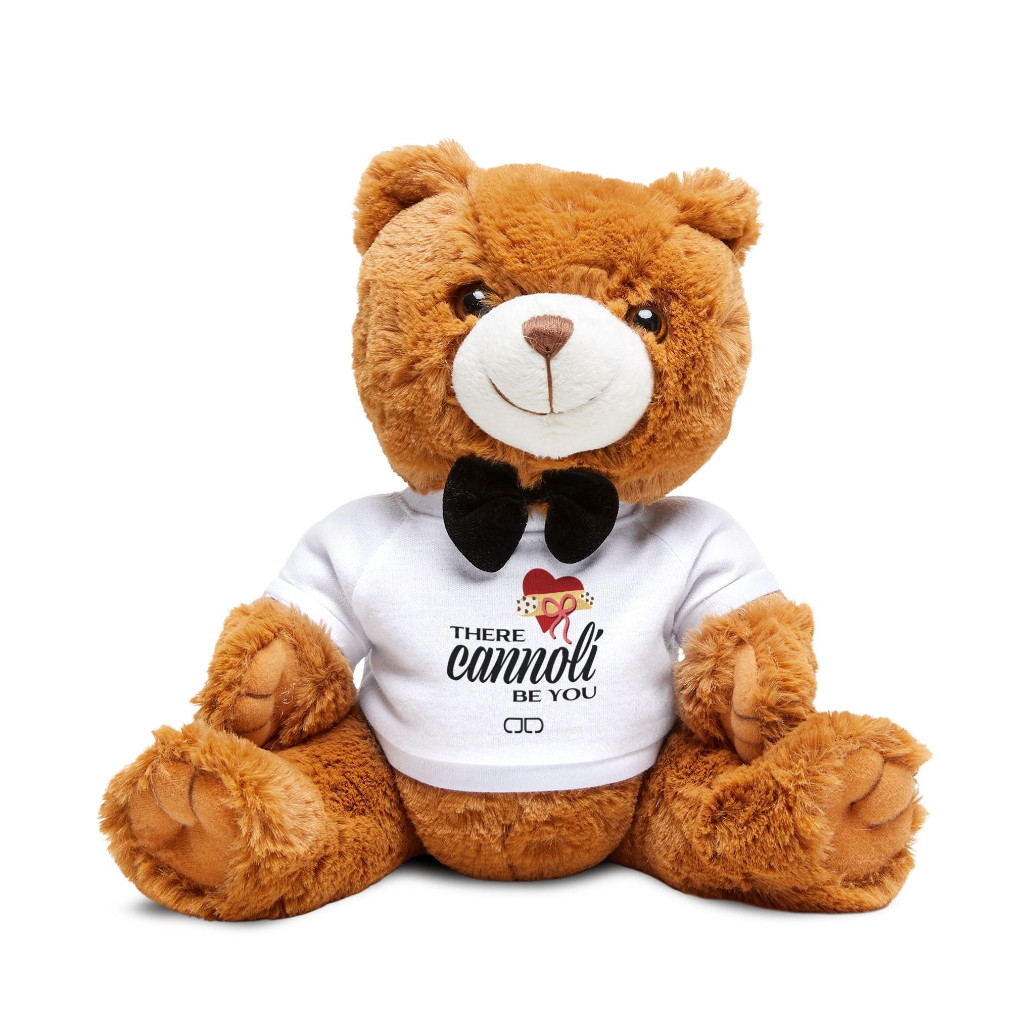 Plush Teddy Bear with 'There Cannoli Be You' T‑Shirt — Gift for Valentine’s & Anniversaries