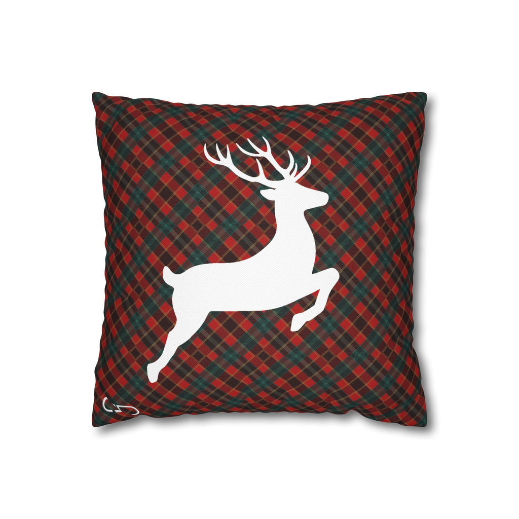 Christmas Reindeer Plaid Pillowcase
