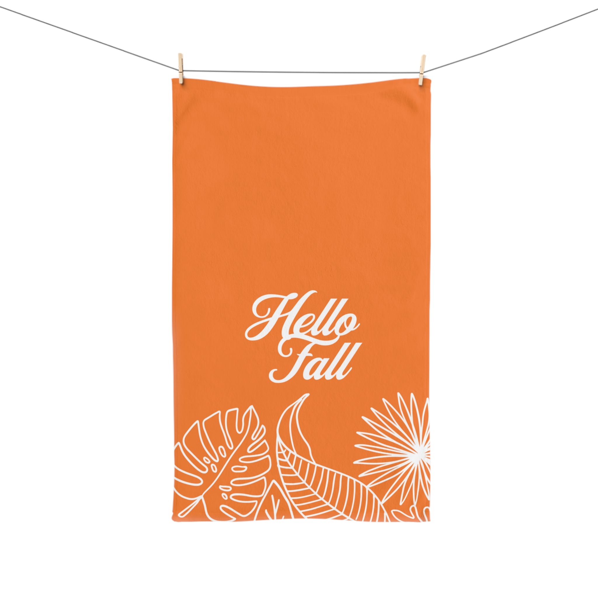 Hello Fall Hand Towel, Autumn Decor, Kitchen Towel, Fall Gift, Seasonal Home Accessory