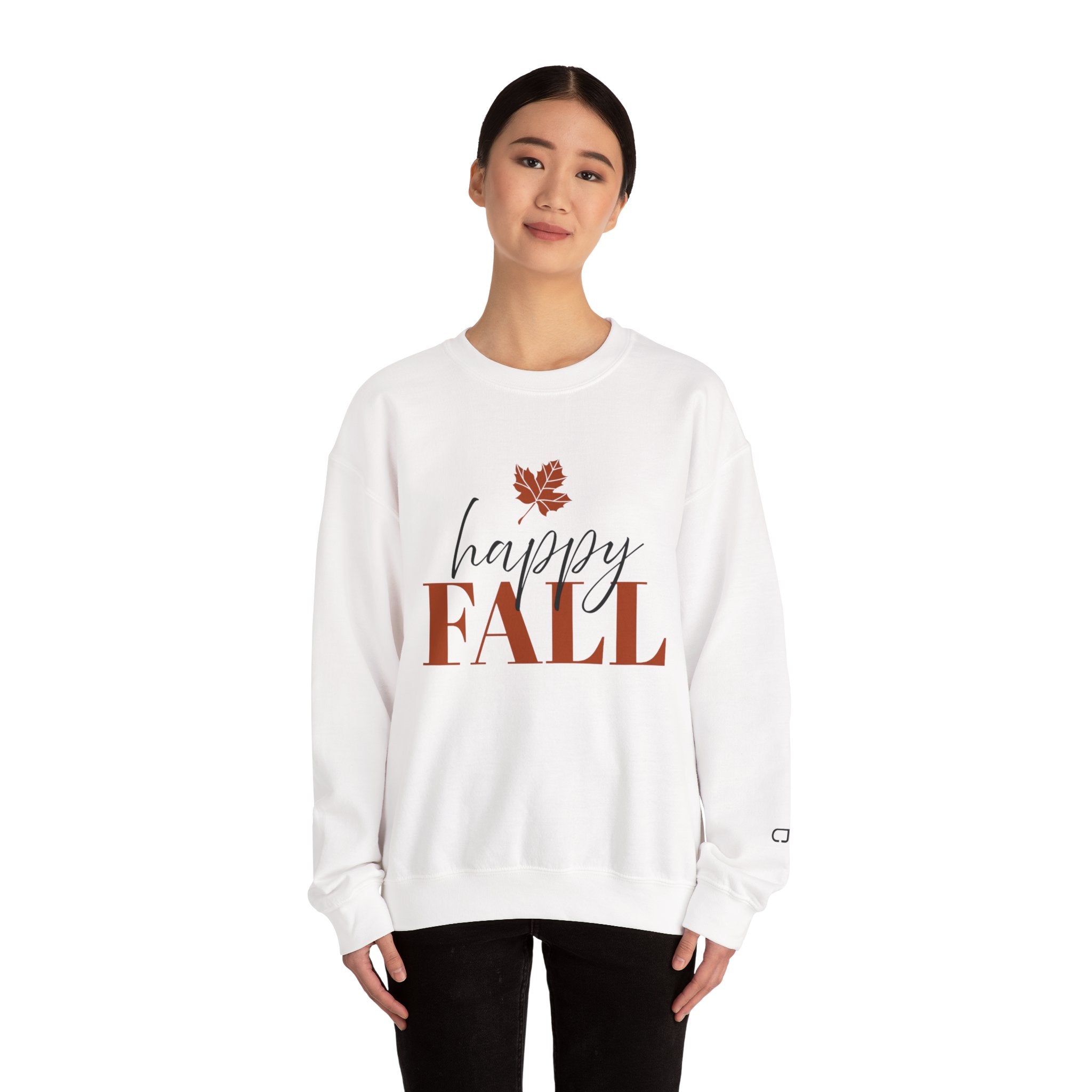 Happy Fall Sweatshirt — Cozy Autumn Crewneck with Leaf Graphic