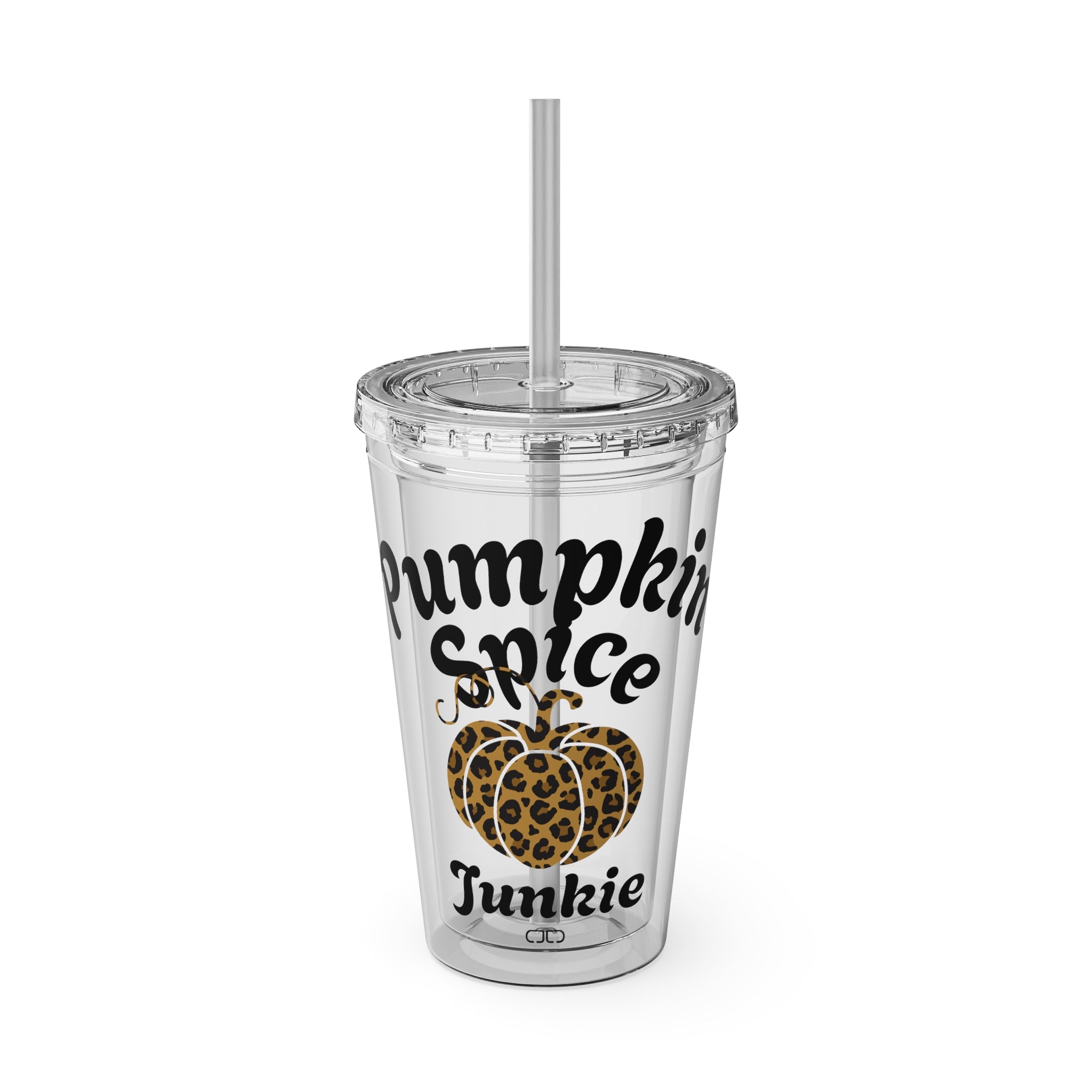 Pumpkin Spice Tumbler, 16oz Travel Cup for Fall Lovers, Cute Gift for Coffee Drinkers, Reusable Straw Included, Perfect for Autumn Days