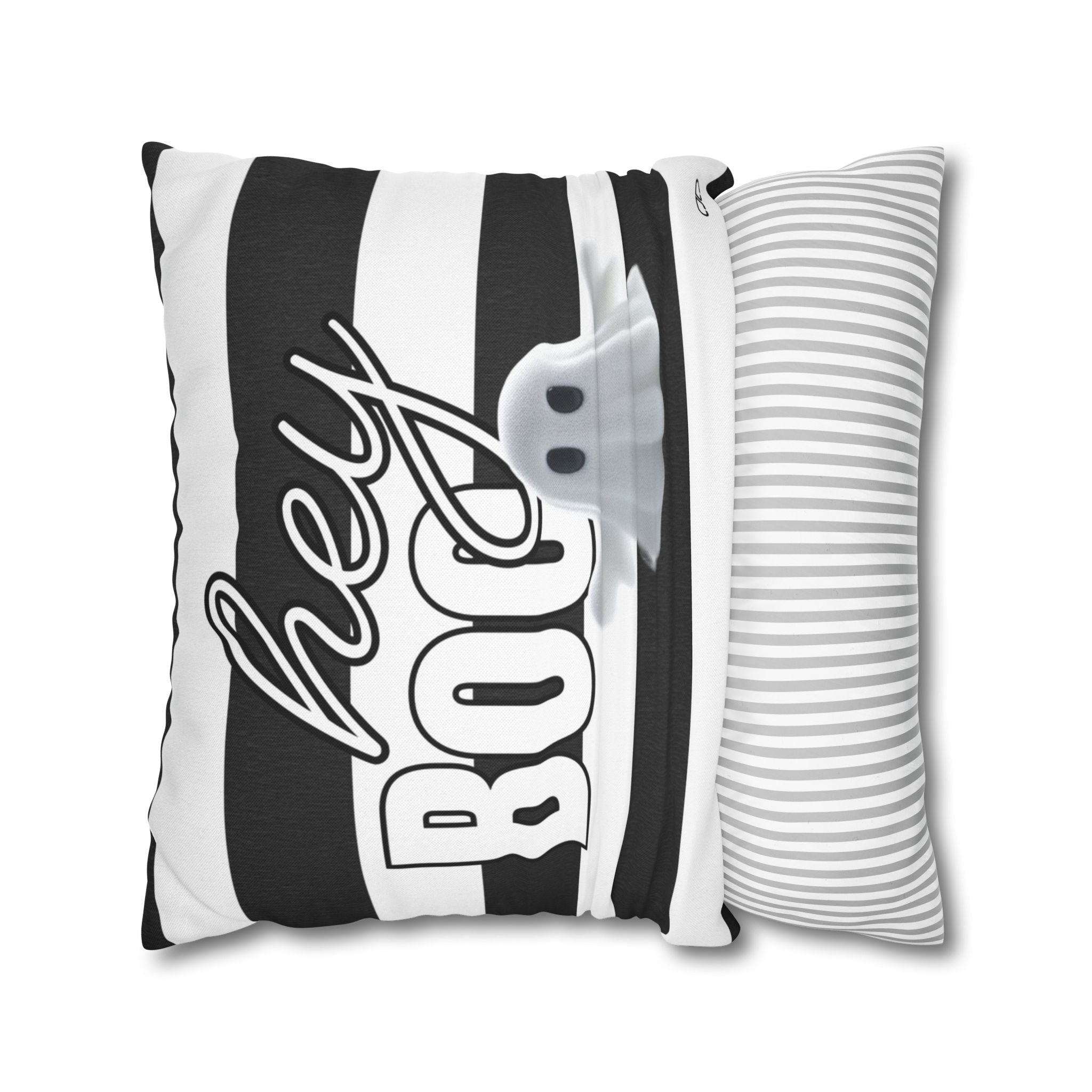 Hey Boo Halloween Ghost Pillowcase, Spooky Decor, Fall Home Accent, Cozy Halloween Gift, Hey Boo Cushion Cover