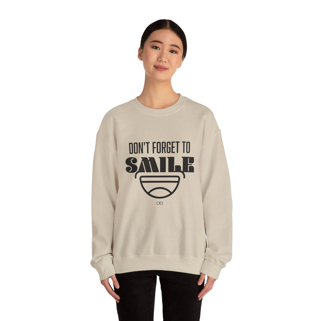 Don't Forget To Smile Sweatshirt, Cozy Crewneck, Gift for Friends, Positive Vibes Apparel, Motivational Sweatshirt, Everyday Comfort