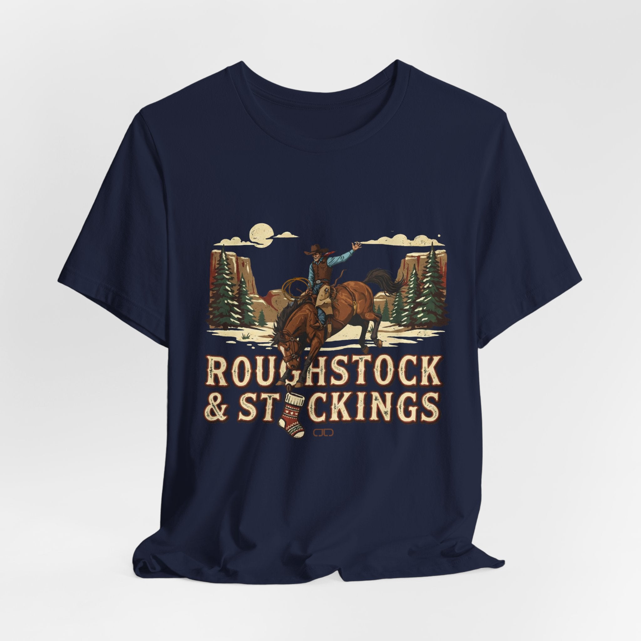 "Roughstock & Stockings" Christmas Cowboy Shirt