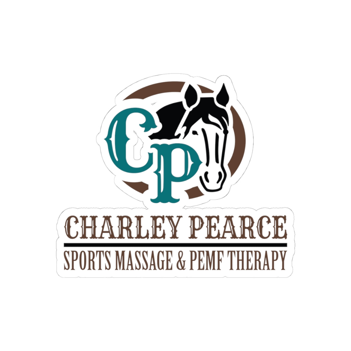 Charley Pearce Sports Massage & PEMF Therapy Logo Kiss-Cut Sticker