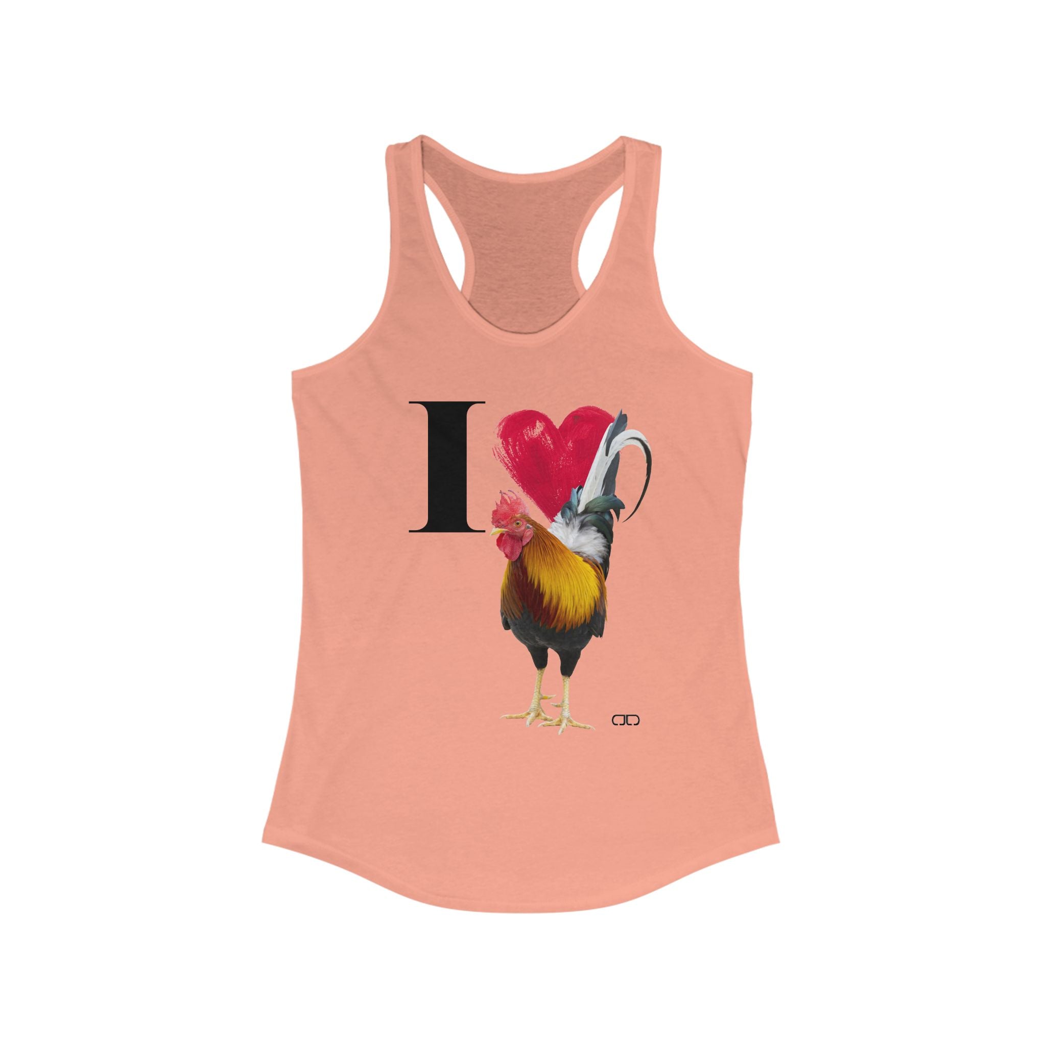 I Love Cockerels, Funny Chicken Humor,  Racerback Tank, Women's Fitness Top, Animal Lover Gift, Summer Workout Apparel, Graphic Tank TOP, Cute Casual Wear