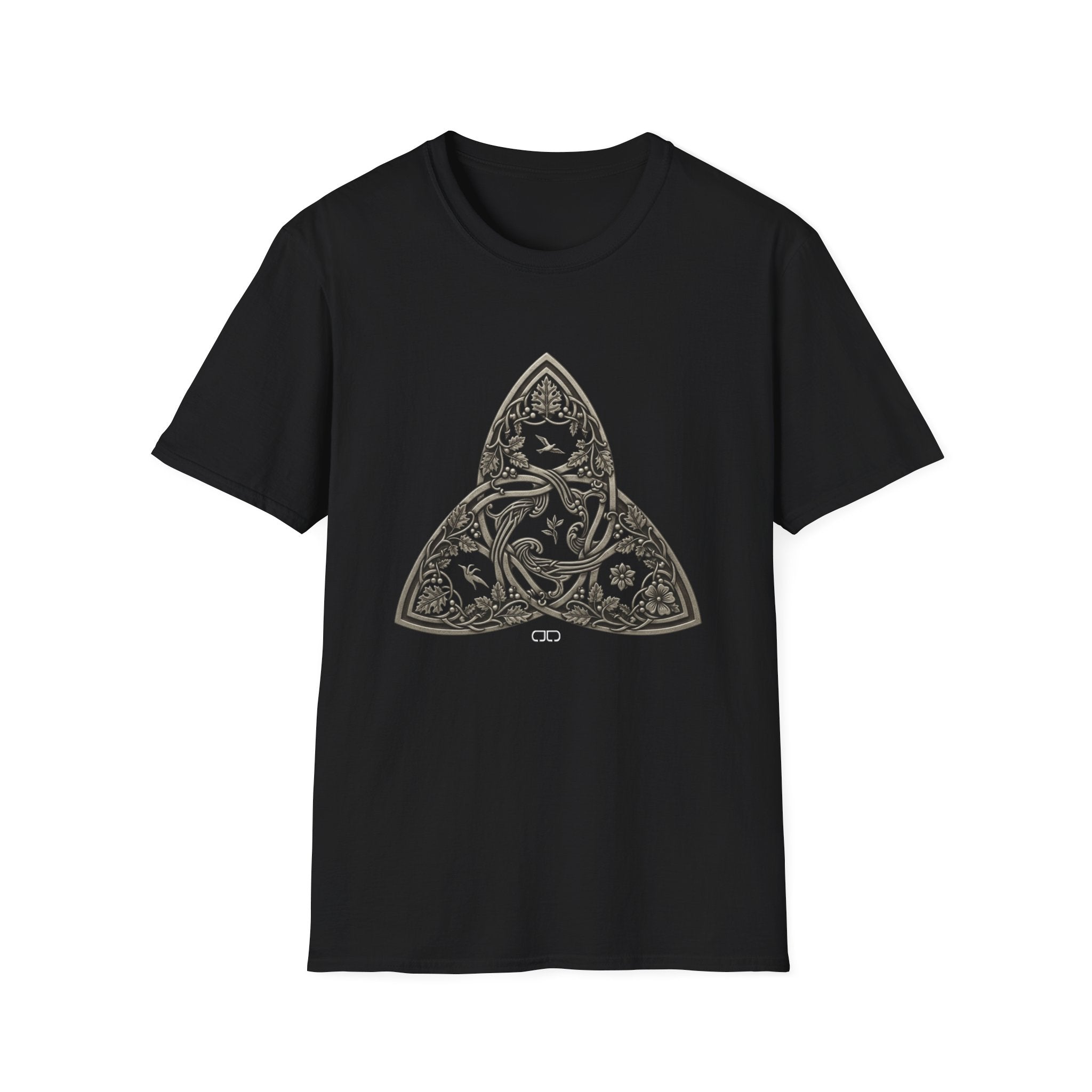 Celtic style Triquetra in a Softstyle T-Shirt, Casual Wear, Gift for Him/Her, Festival Clothing, Unique Graphic Tee, Nature Lovers T-Shirt