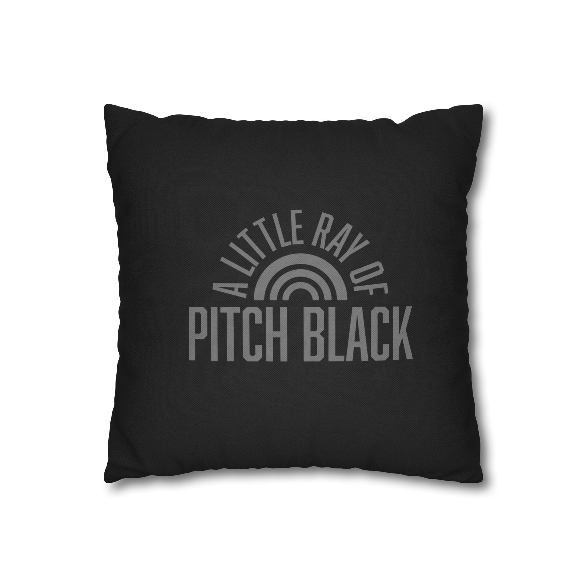 Little Ray of Pitch Black Square Pillowcase | Modern Home Decor, Cozy Accent, Thoughtful Gift, Bedroom Accessories, Relaxing Vibe