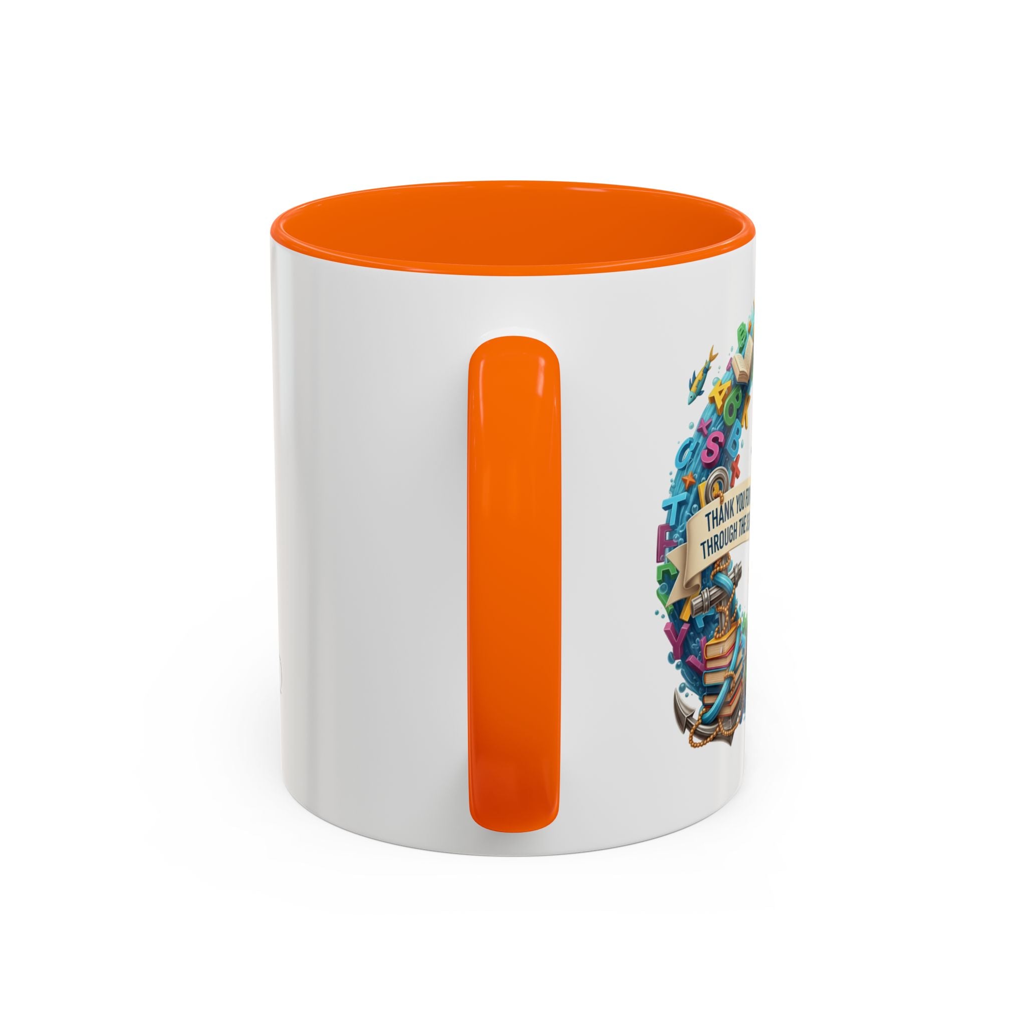 Sea of Literacy Colorful Book Lover's Accent Coffee Mug | Perfect for Home, Office, or Gift | Reading, Study, Library Decor, Teacher Appreciation