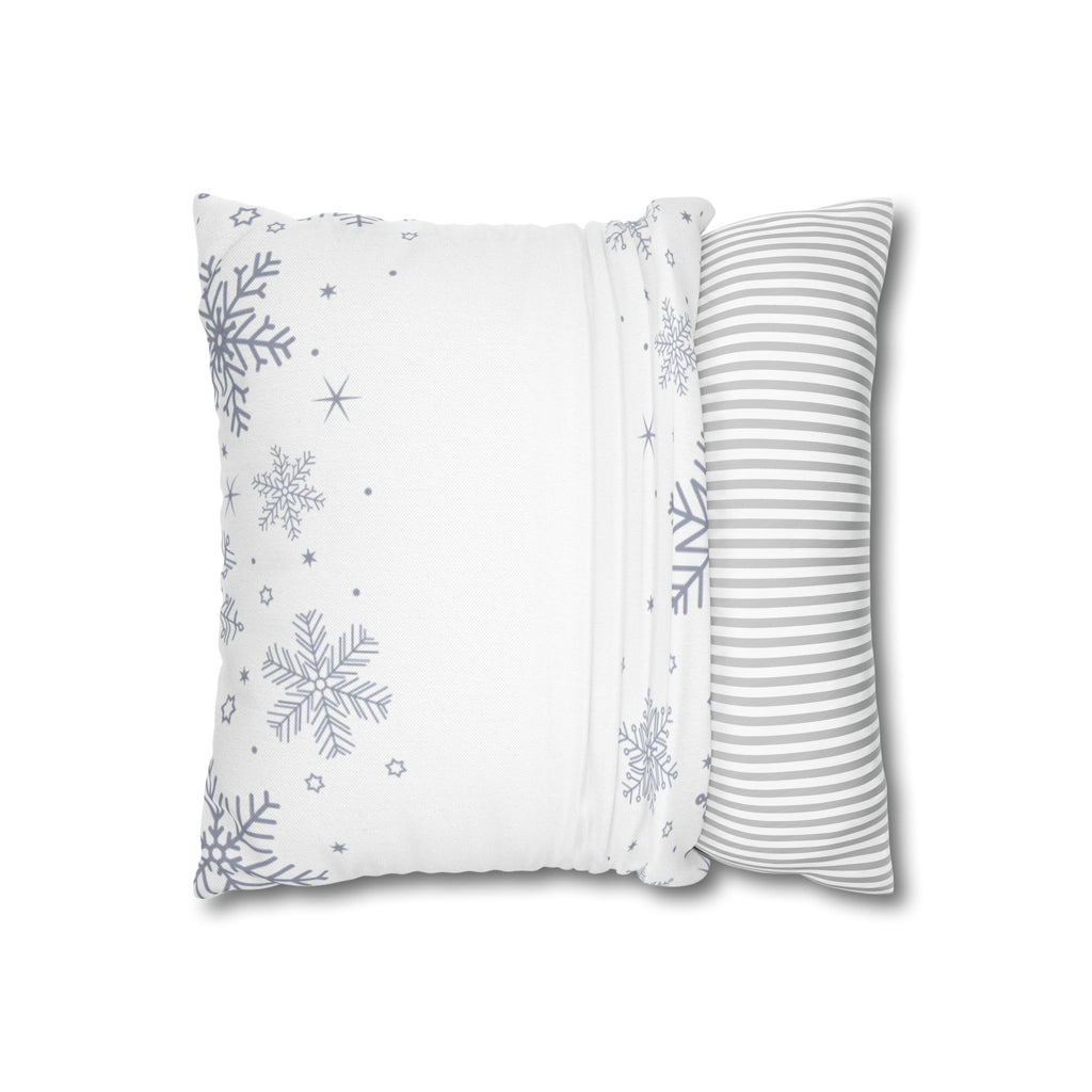 Let It Snow Holiday Pillowcase - Festive Snowflake Decorative Throw Pillow