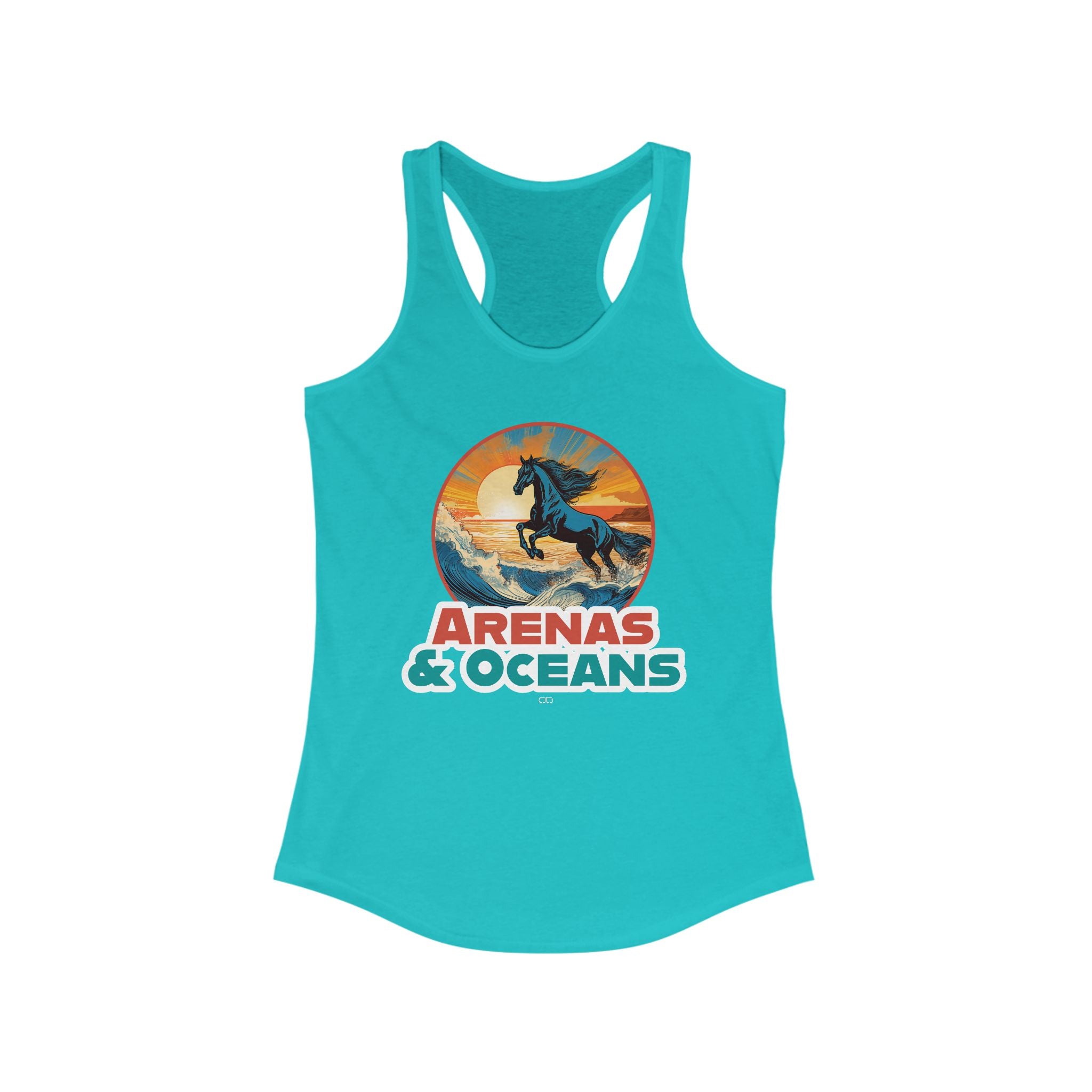 Arenas & Oceans Women's Racerback Tank Top, Summer Workout Shirt, Beachwear, Gifts for Horse Lovers, Inspirational Activewear