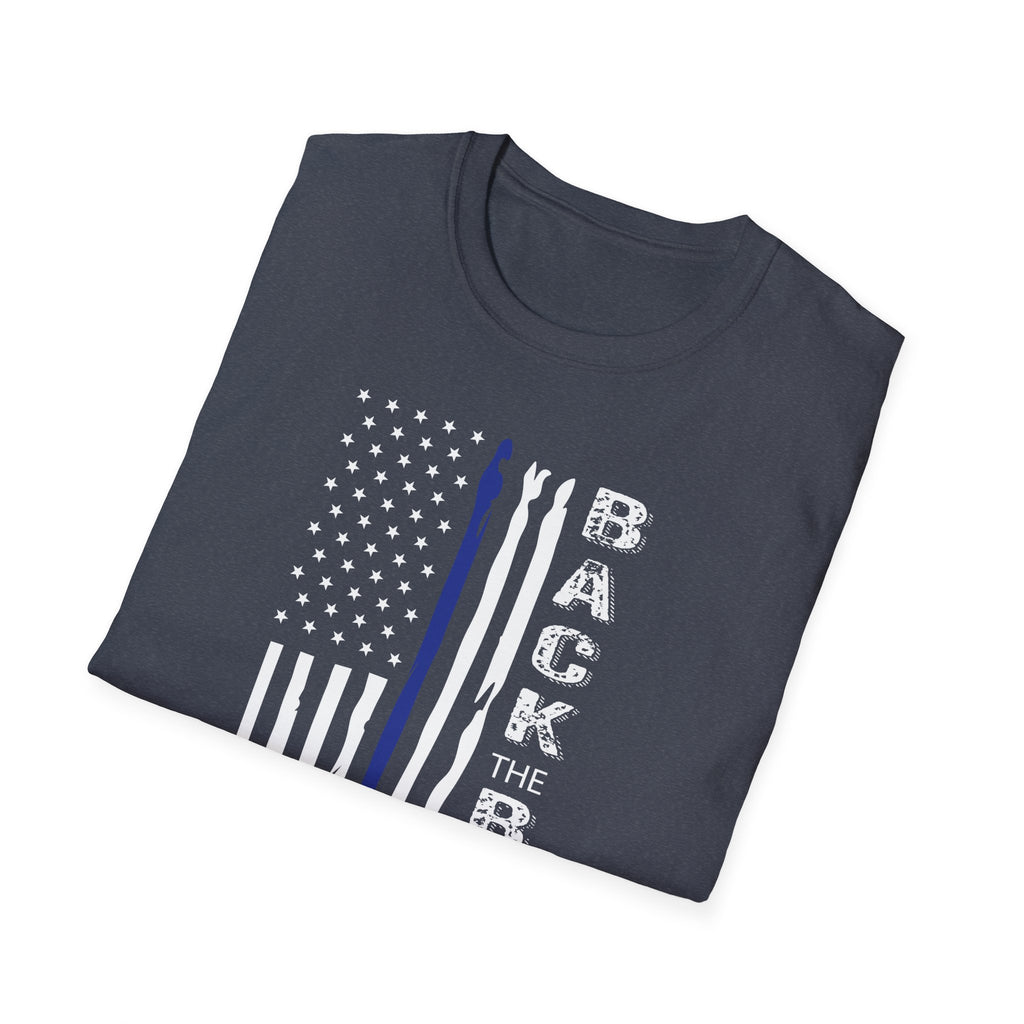 Back the Blue Unisex T-Shirt, Softstyle Tee, Police Support Shirt, Patriotic Gift, Law Enforcement Apparel