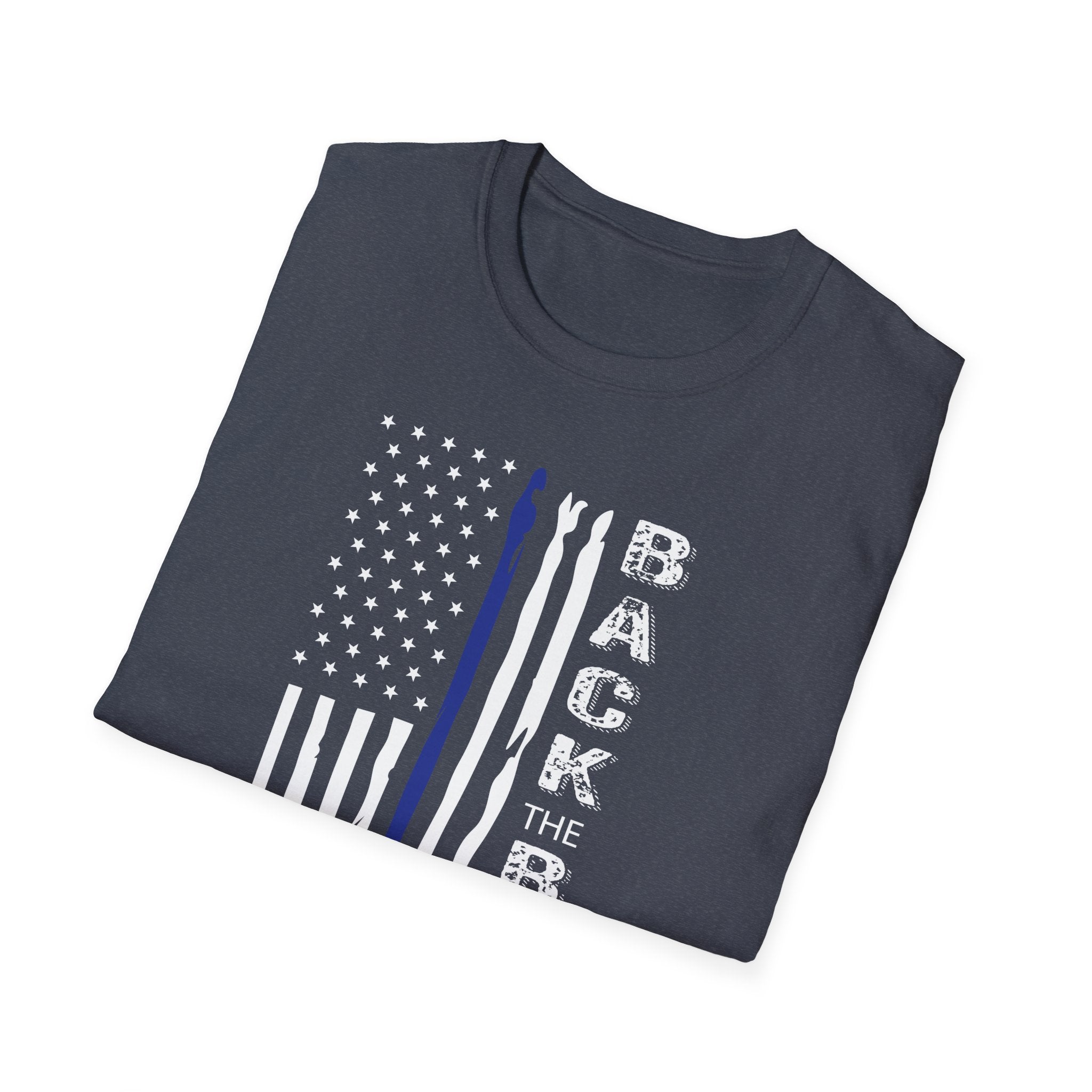 Back the Blue Unisex T-Shirt, Softstyle Tee, Police Support Shirt, Patriotic Gift, Law Enforcement Apparel