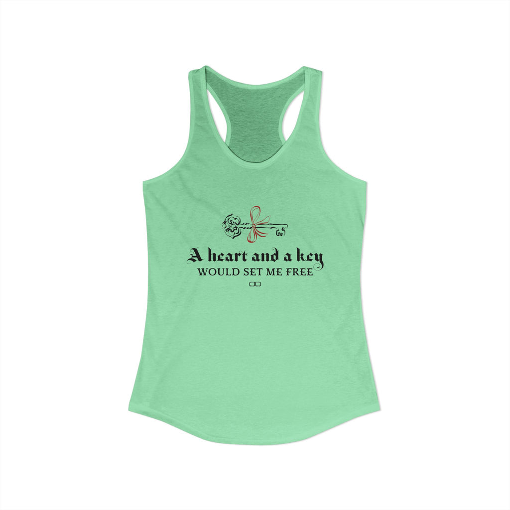 A Heart and Key Would Set Me Free Women's Racerback Tank