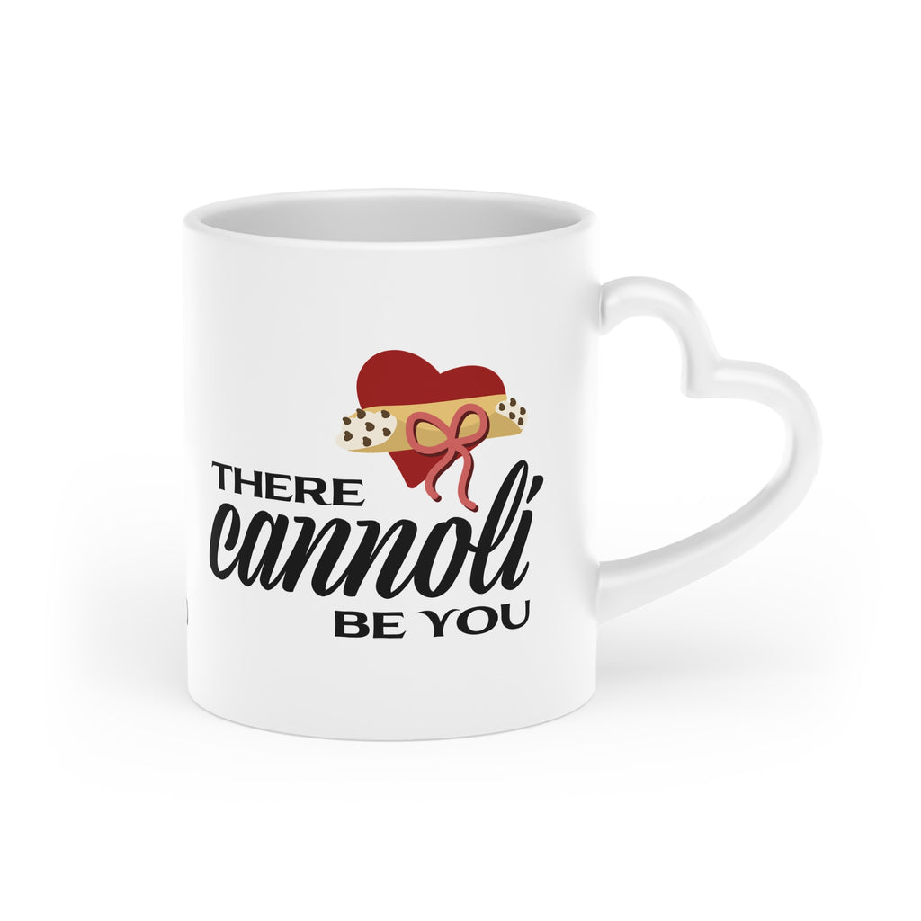 Heart-Shaped Mug – Cute Cannoli Pun Coffee Mug (“There’s Cannoli You”) – Valentine's Day Gift for Dessert Lovers