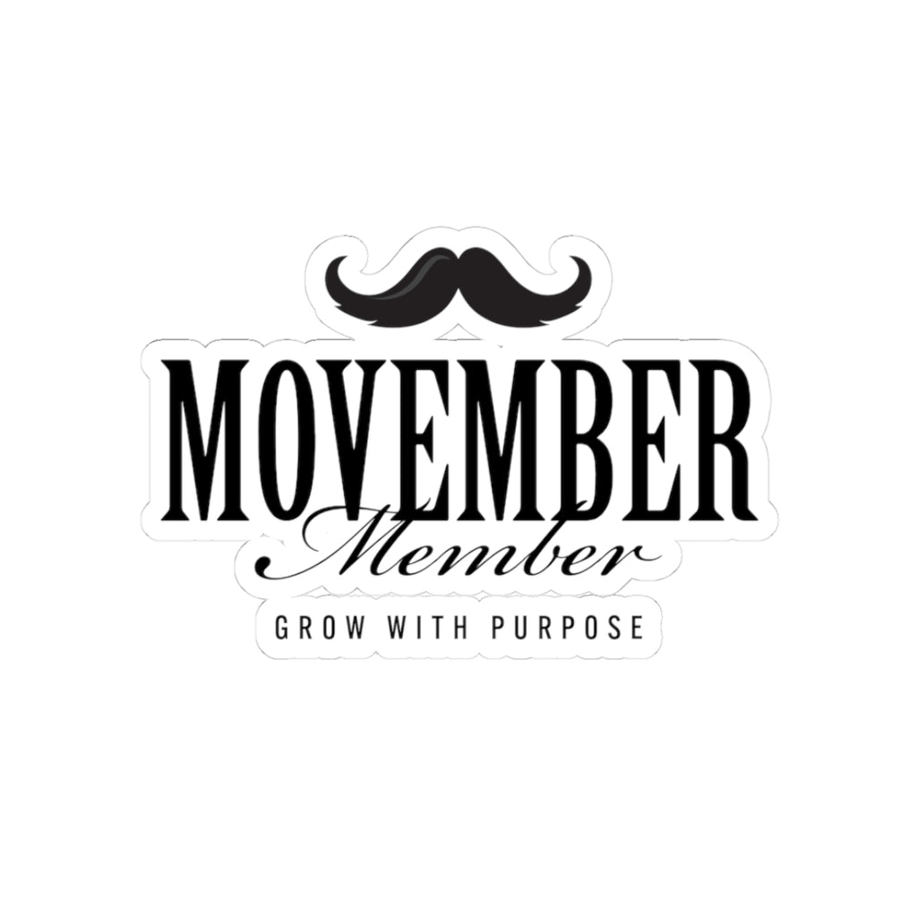 Movember Member Stickers, Mustache Awareness Decals, Gifts for Him, Support Men's Health, Laptop Sticker, Fundraiser Decor