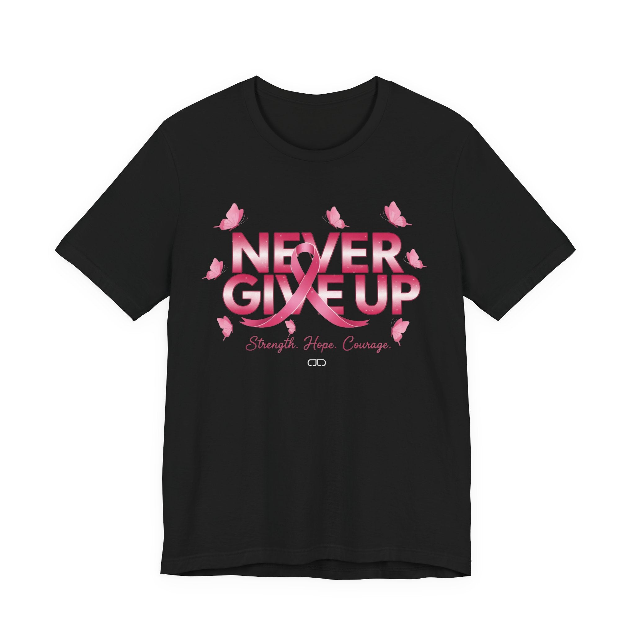 Never Give Up Inspirational Cancer Awareness Tee, Unisex Jersey Tee,  Gift for Survivors, Support Community T-Shirt