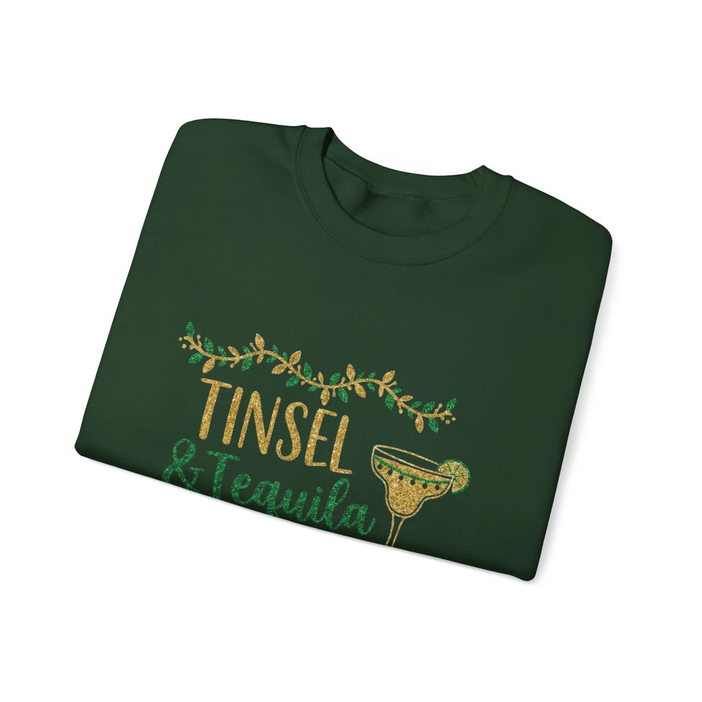 Tinsel & Tequila Holiday Sweatshirt — Festive Margarita Christmas Crewneck