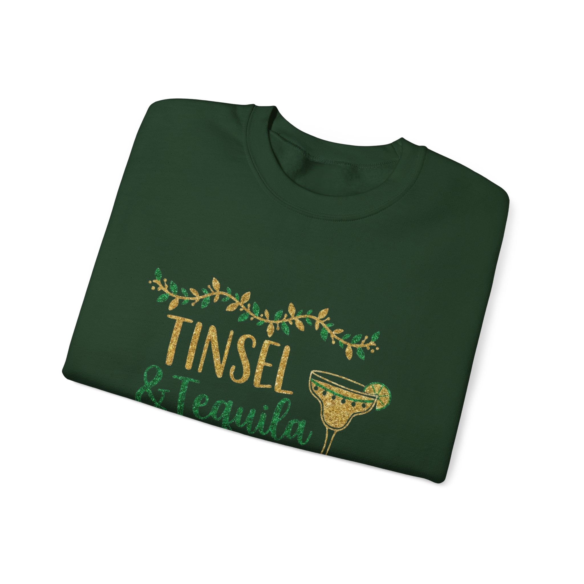 Tinsel & Tequila Holiday Sweatshirt — Festive Margarita Christmas Crewneck